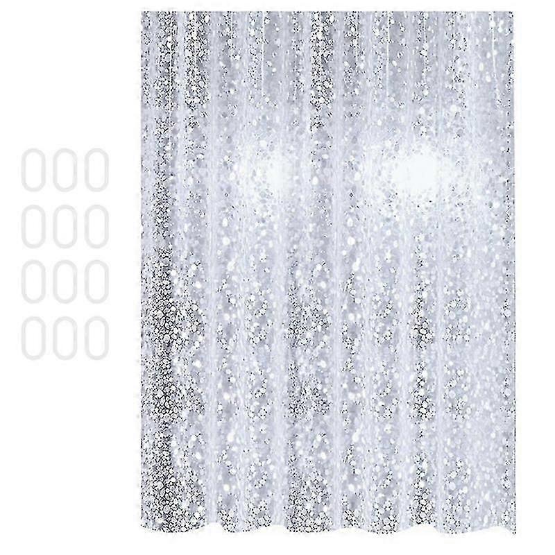 Duschdraperi Halvtransparent Vattentät Peva 3d Pebble Pattern Fläckbeständig DuschdraperiFoder för badrum