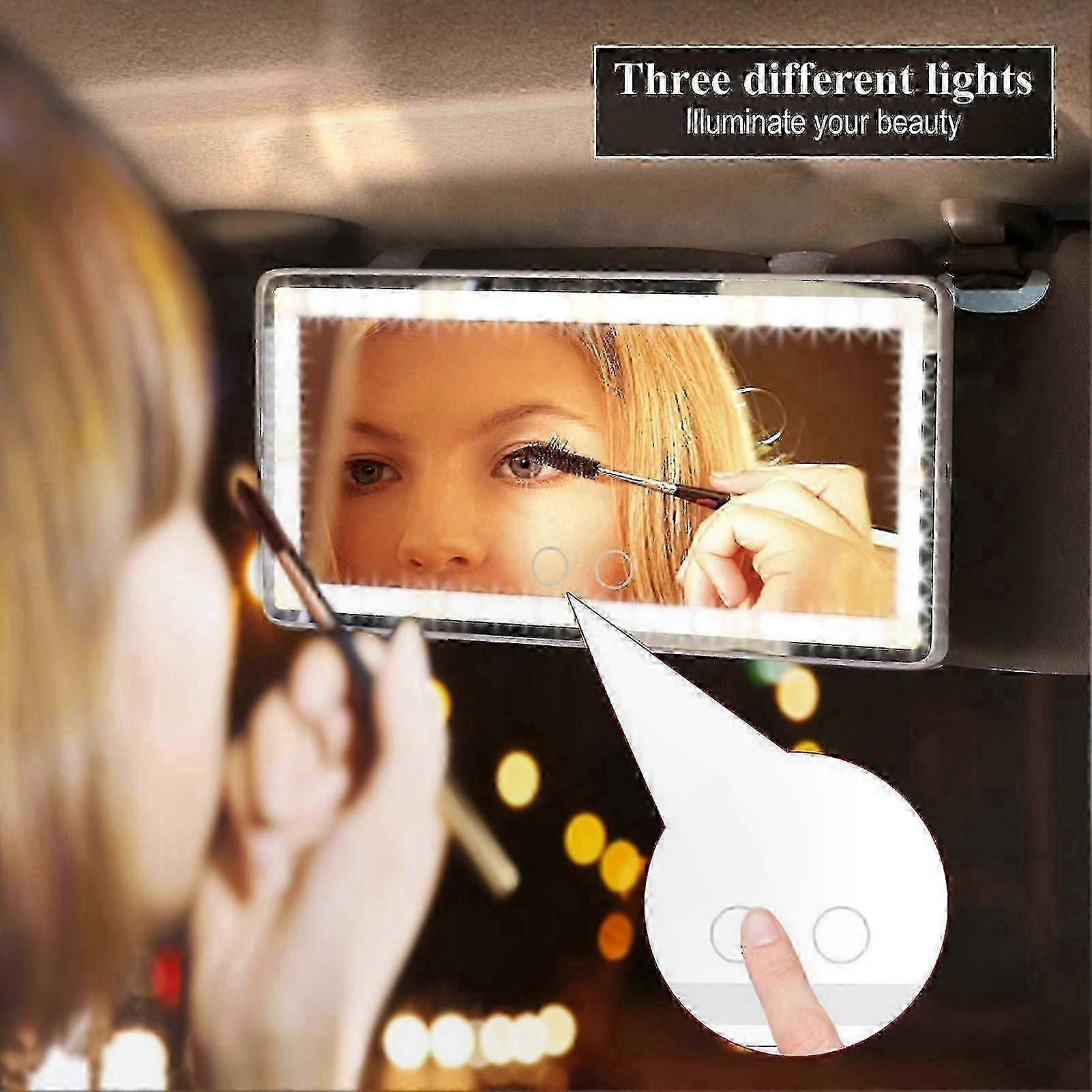 Rechargeable LED Light Makeup Mirror - Universal Car Sun Visor Accessory