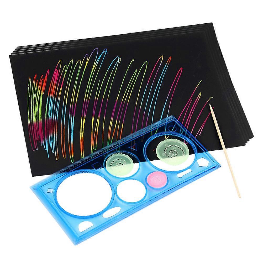 Scraping Painting Card Scratching Painting Paper for Art Activities and Home Education Bamboo Black for Diy Craft 1 Set