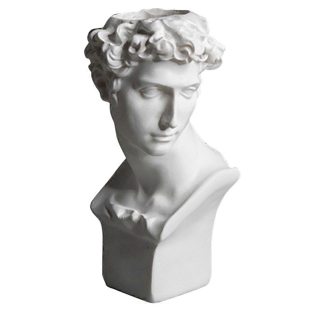 Aesthetic Vase David Statue Flower Vase Resin White Multi-Functional Storage 1Set