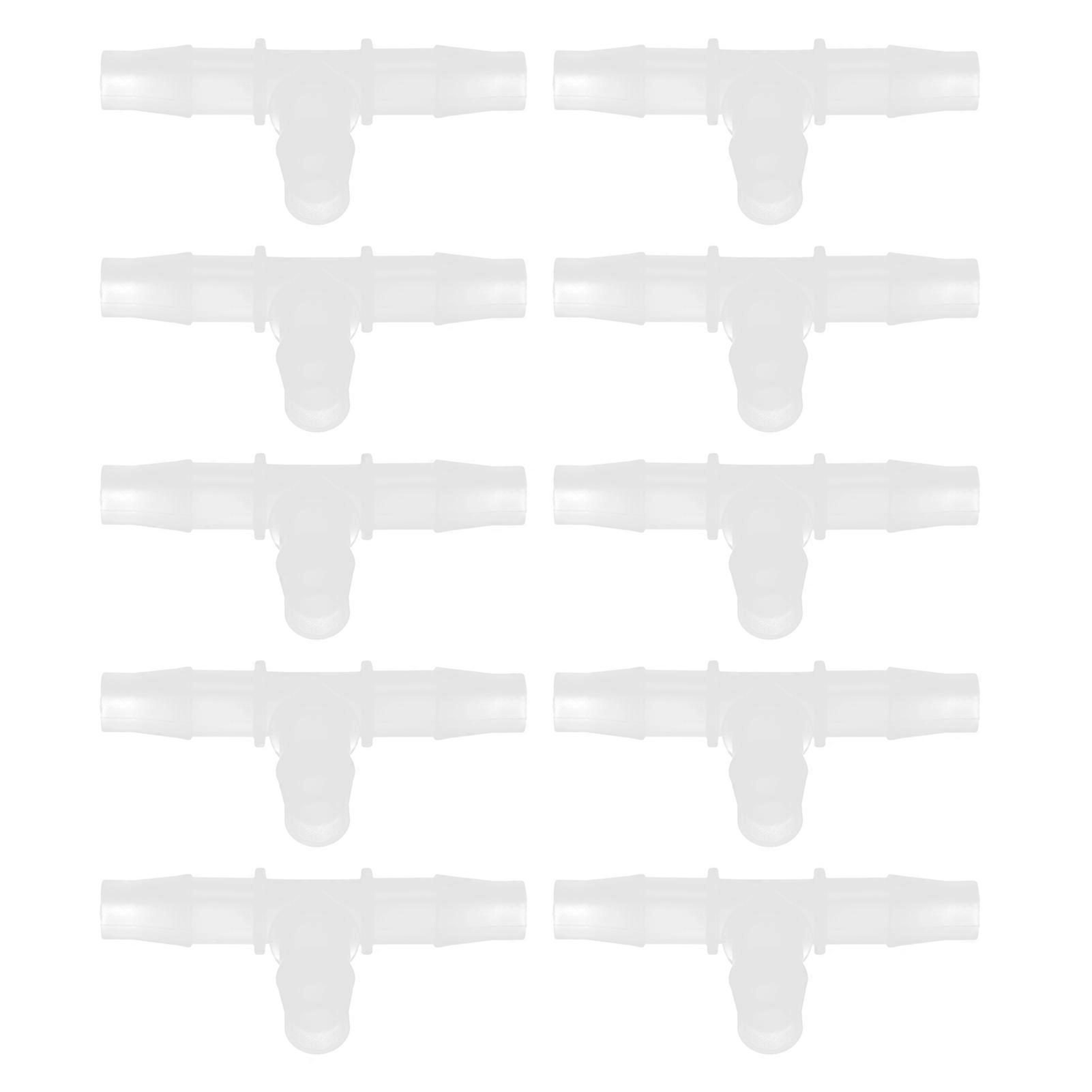 10Pcs 3 Way Plastic Fitting Pressure Temperature Proof T Shaped Tee Barb Fitting