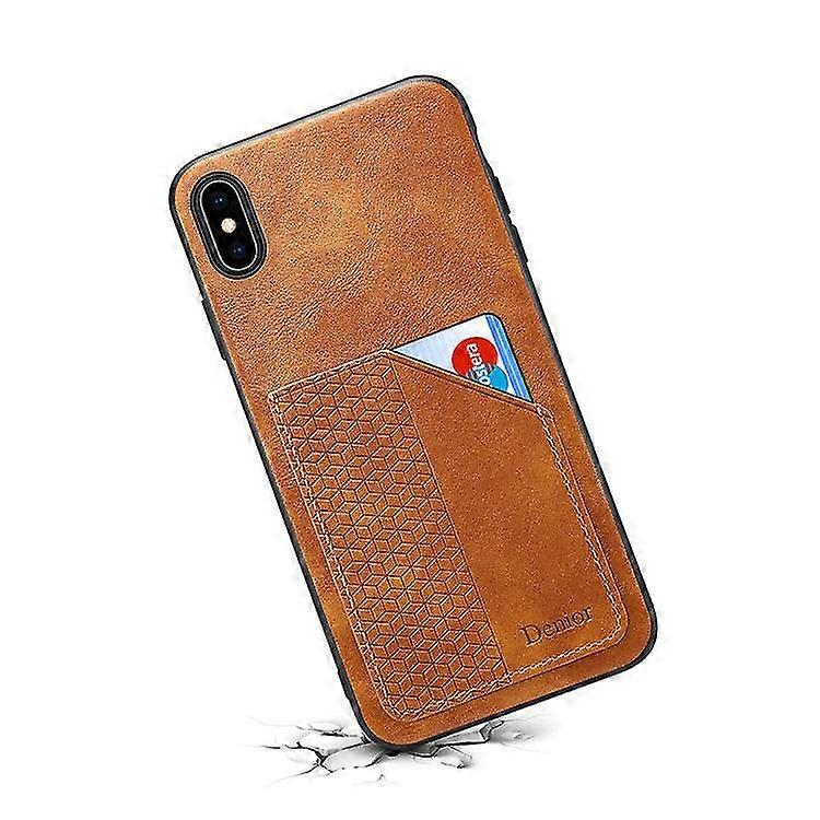 Wallet Leather Case Card Slot For Iphone Xs Max Brown No476
