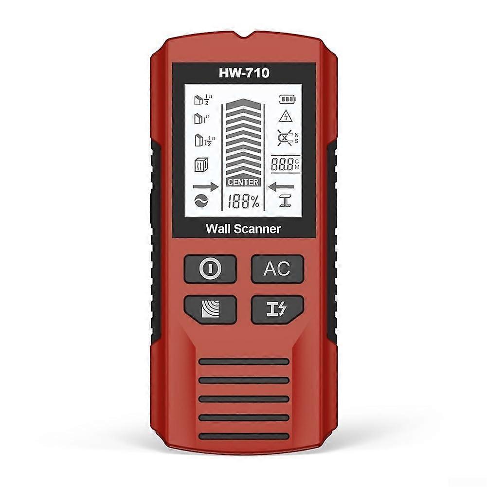 Handheld Metal Detector For Safe Renovation Projects Detect Metal And AC Wiring Red