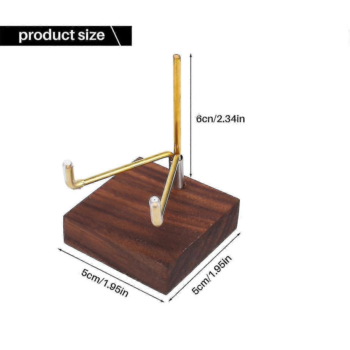 Walnut + brass display stand, 50x50mm, suitable for displaying various items