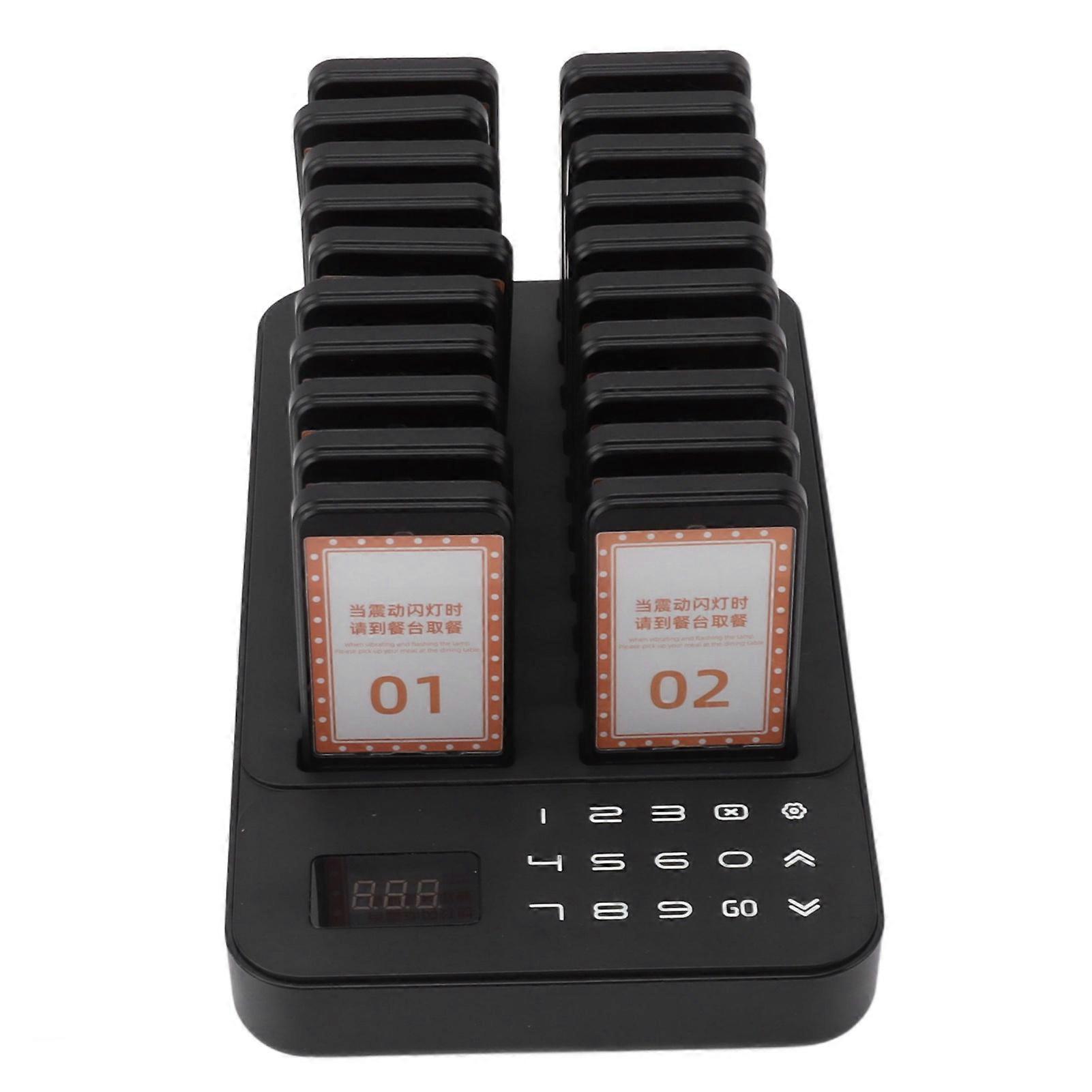 Restaurant Pager System 20 Buzzers with Keypad 3 Alert Modes UK Plug