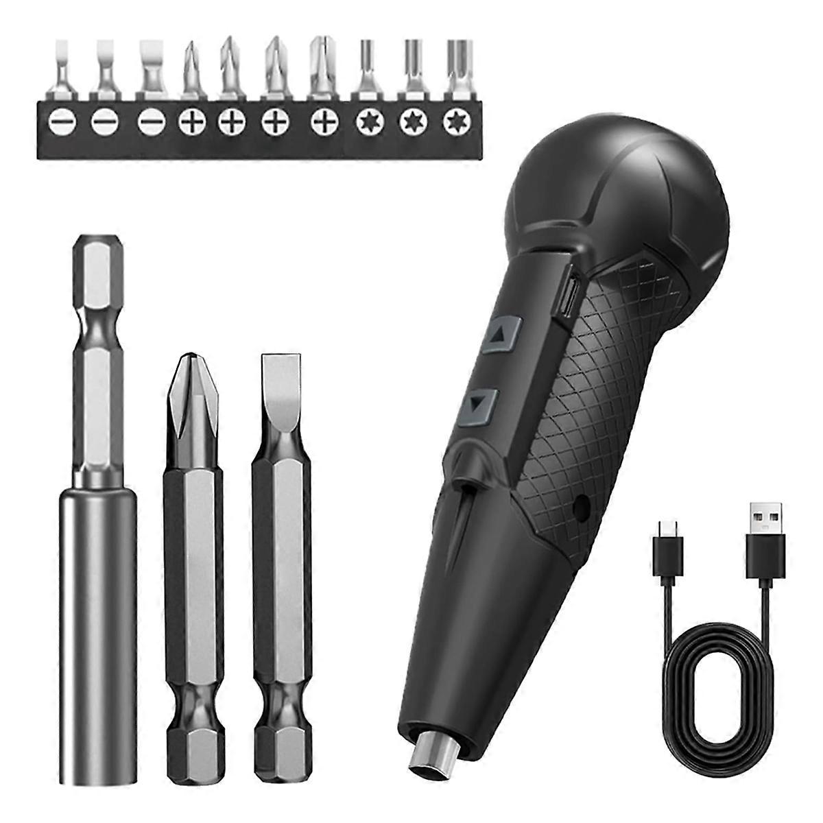 3.7V Cordless Electric Screwdriver Rechargeable Portable Mini Rotary Home Gadget with LED Light