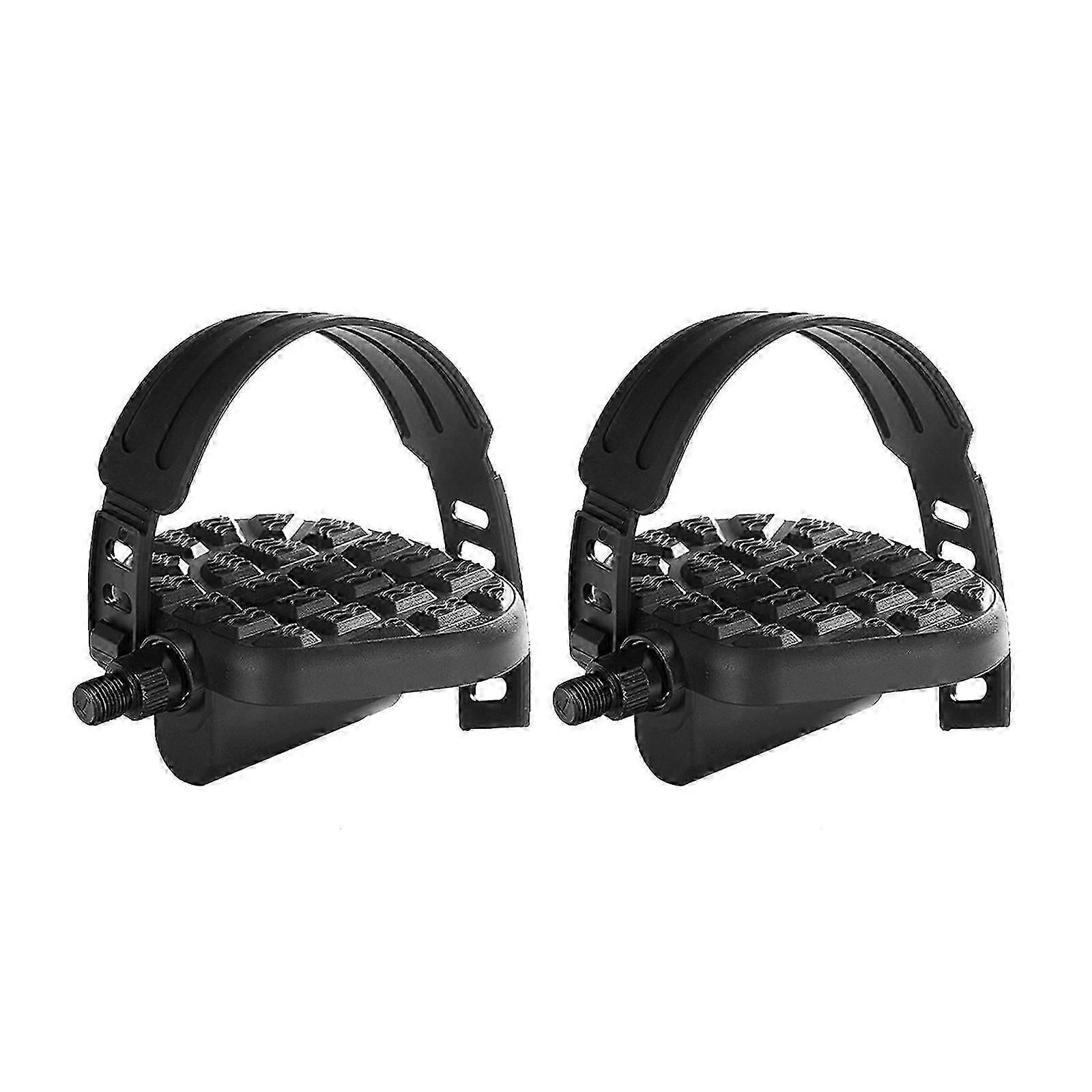 Pair of Exercise Bike Pedals with Adjustable Straps