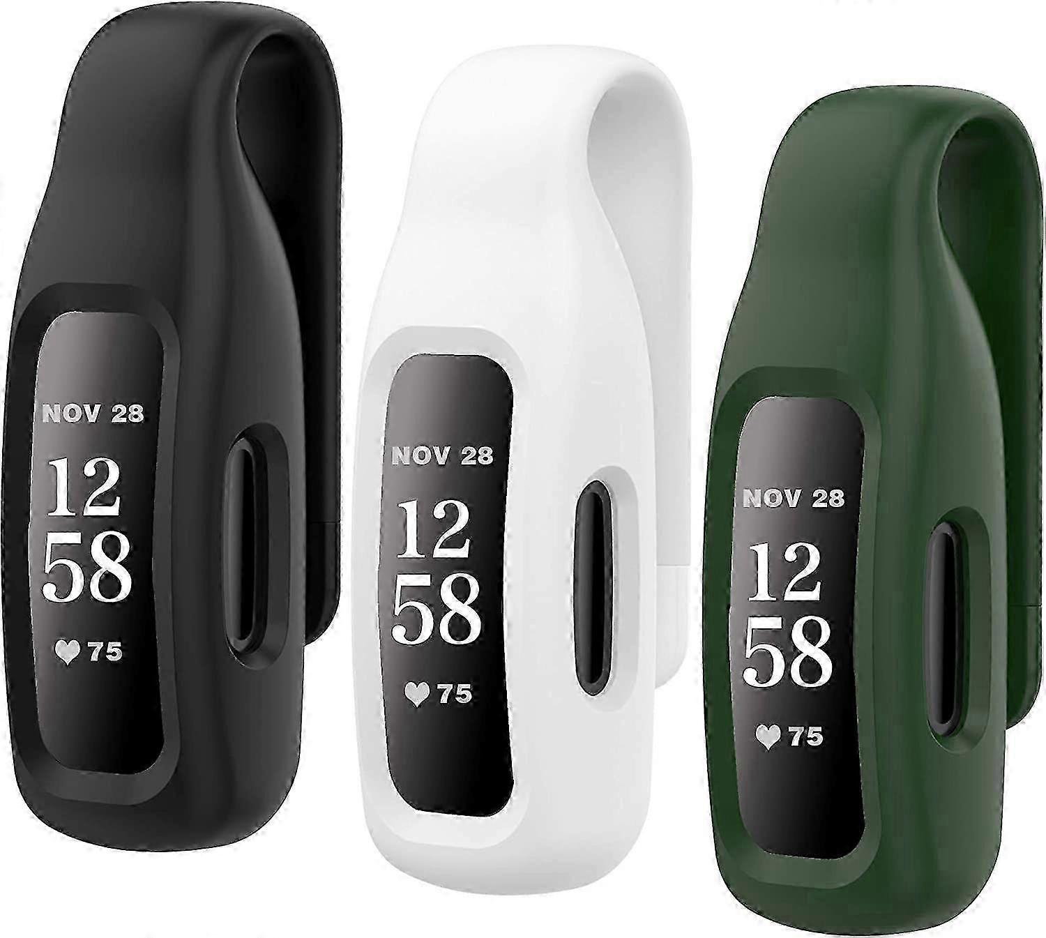 3-Pack Clips Replacement for Fitbit Inspire 2, Soft Comfortable Silicone Clip 360Protection Holder Accessory Compatible with Fibit Inspire 2