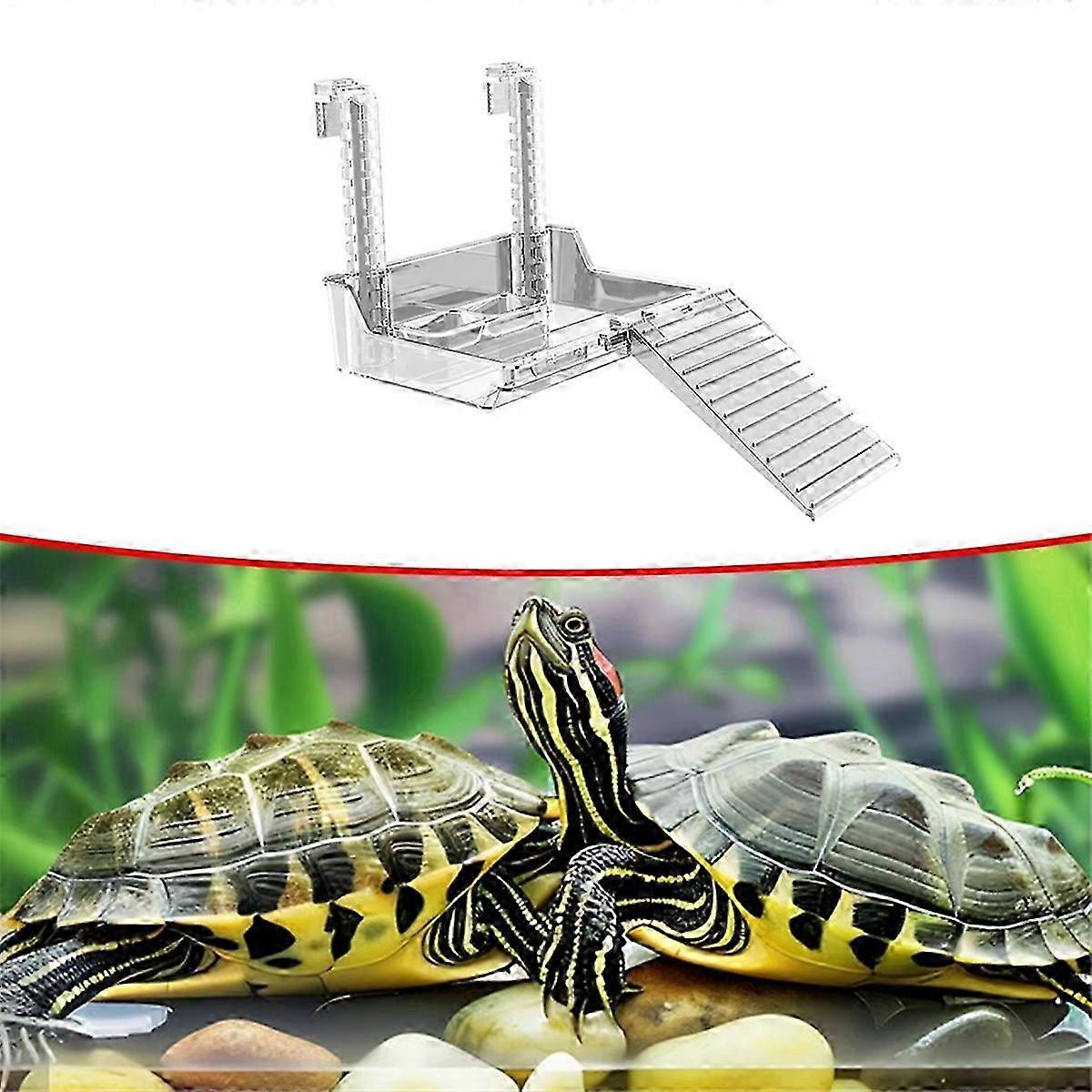 New Turtle Tank Platform: Transparent Reptile Basking Dock for Turtles, Safe and Durable Design