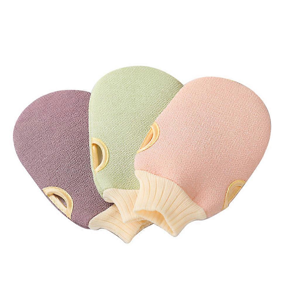 Bath Towel Glove Type Wash Towels for Bathing Use 2Pcs in Coffee