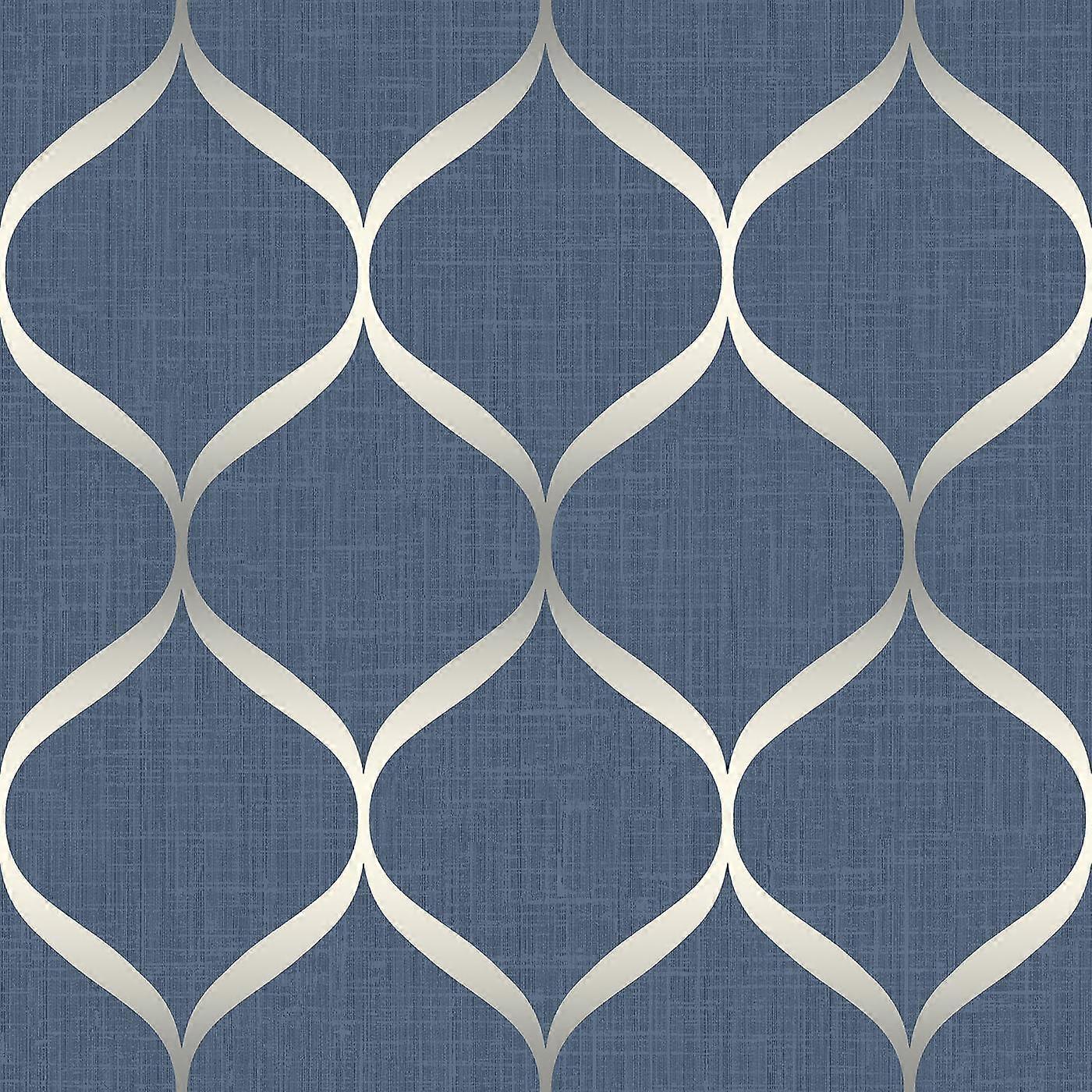 Pear Tree Trellis Blue Silver