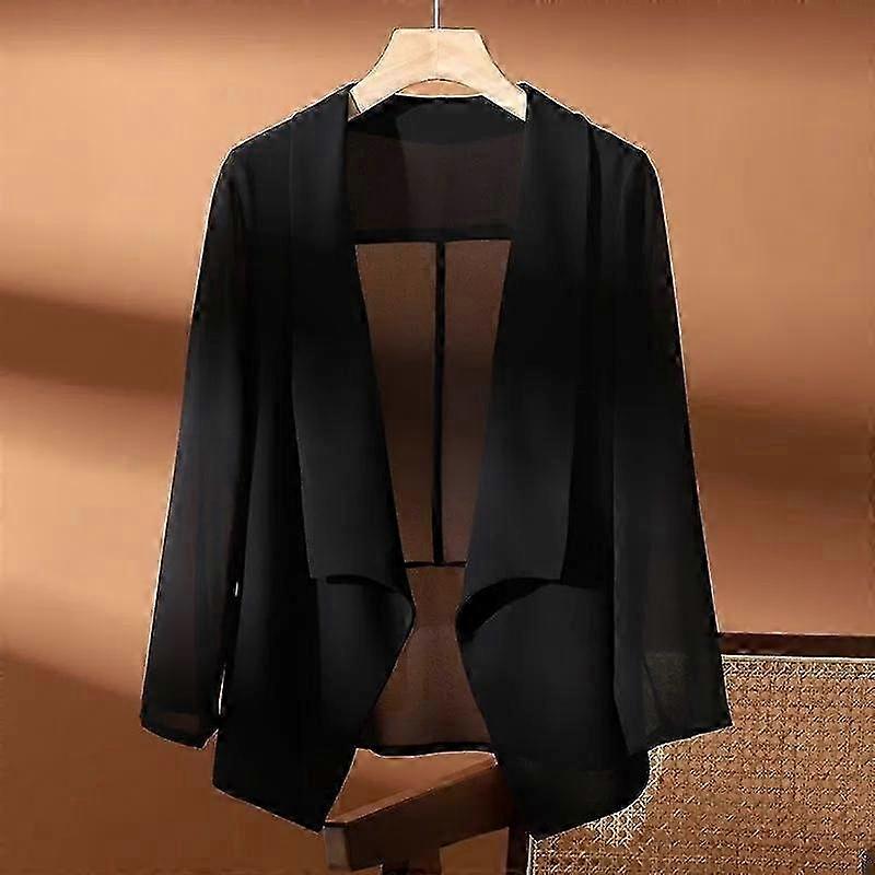 Lightweight Chiffon Summer Jacket for Women - Short Sleeve Cardigan with Sun Protection and Suspenders for Air-conditioned Spaces