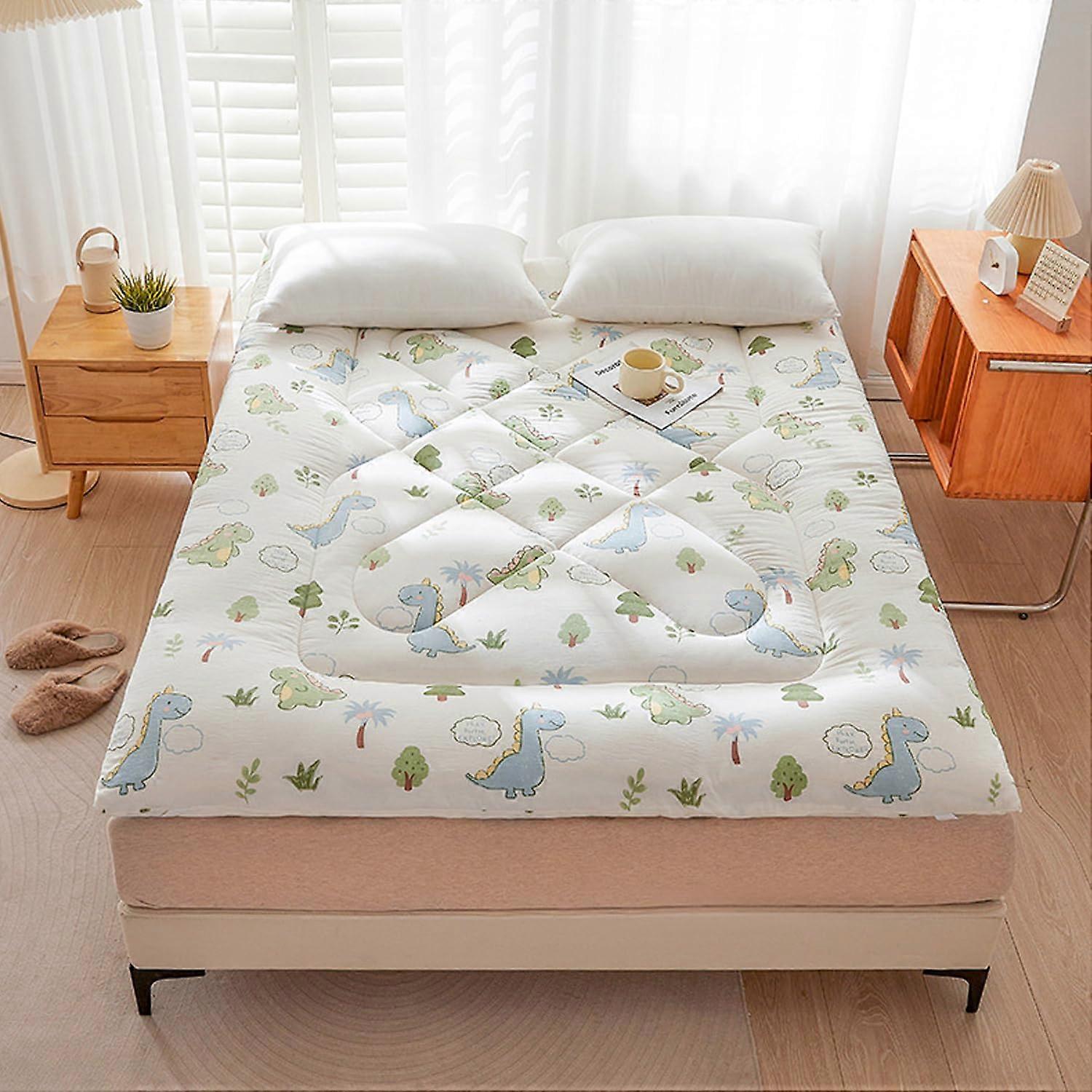 Cotton Traditional Futon Mattress Floor Sleeping Pad Roll Up Floor Mattress With Elastic Band 1.8 X 2.0 M Dormitory King