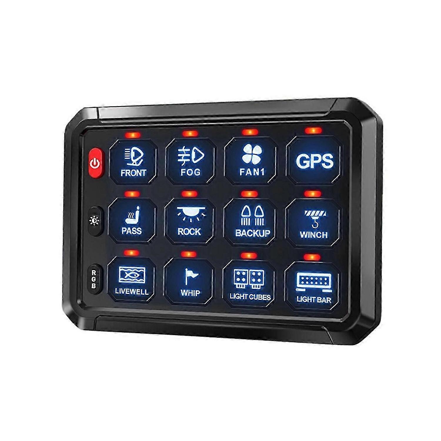 Panneau de commutation 12 gangs Bluetooth RGB Switch Pod Panneau de commutation 12 V