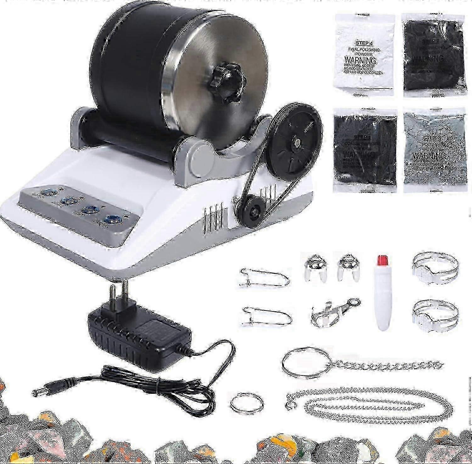 Professional Rock Tumbler Kit with 7-Day Timer & 4 Polishing Grits for Stone Polishing, Grinding, and Lapidary Hobby