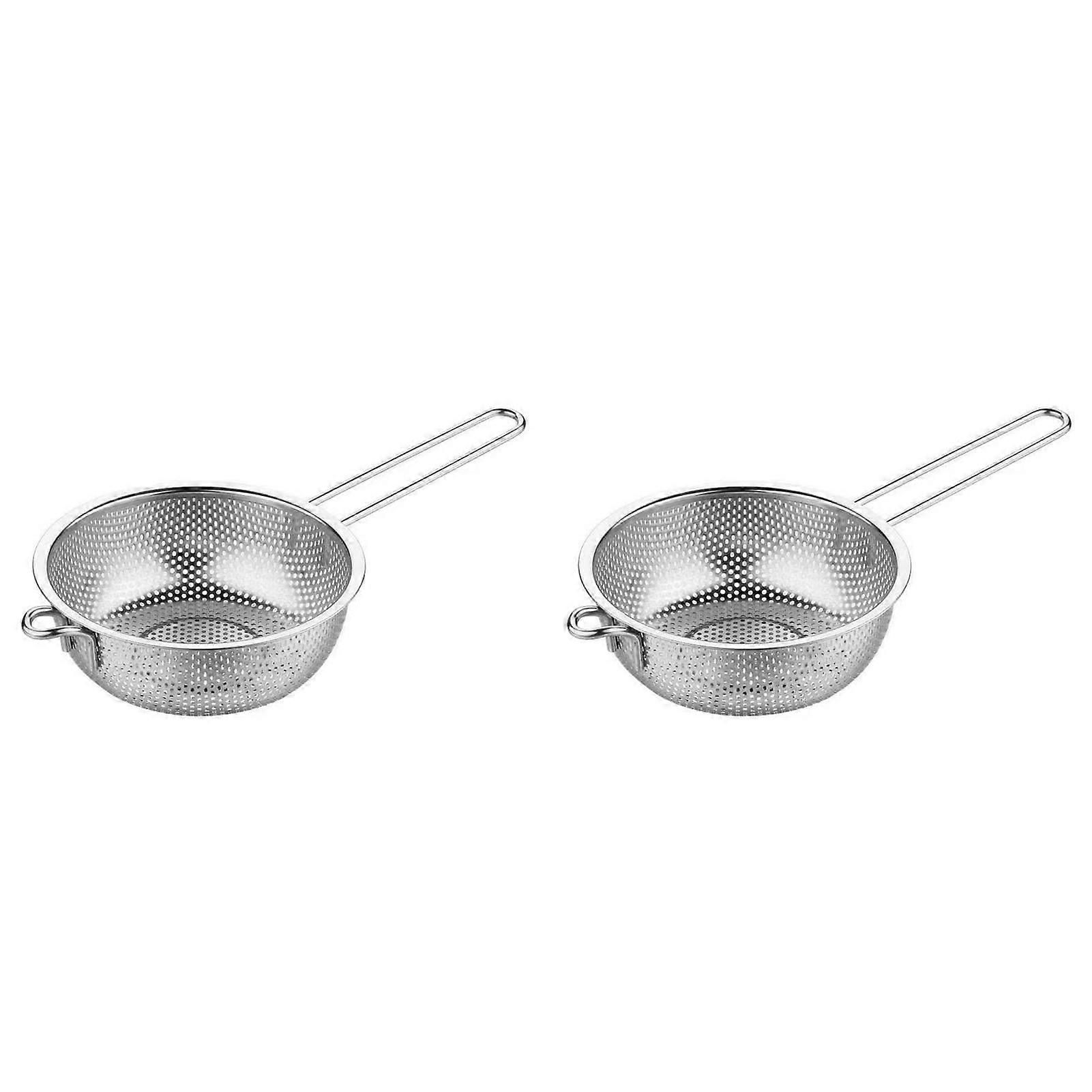 2pcs/set For Easy Of And Vegetables 2pcs Stainless Sieve Durable For And 2pcs/set Metal Ensures Doesn Slip Plastic