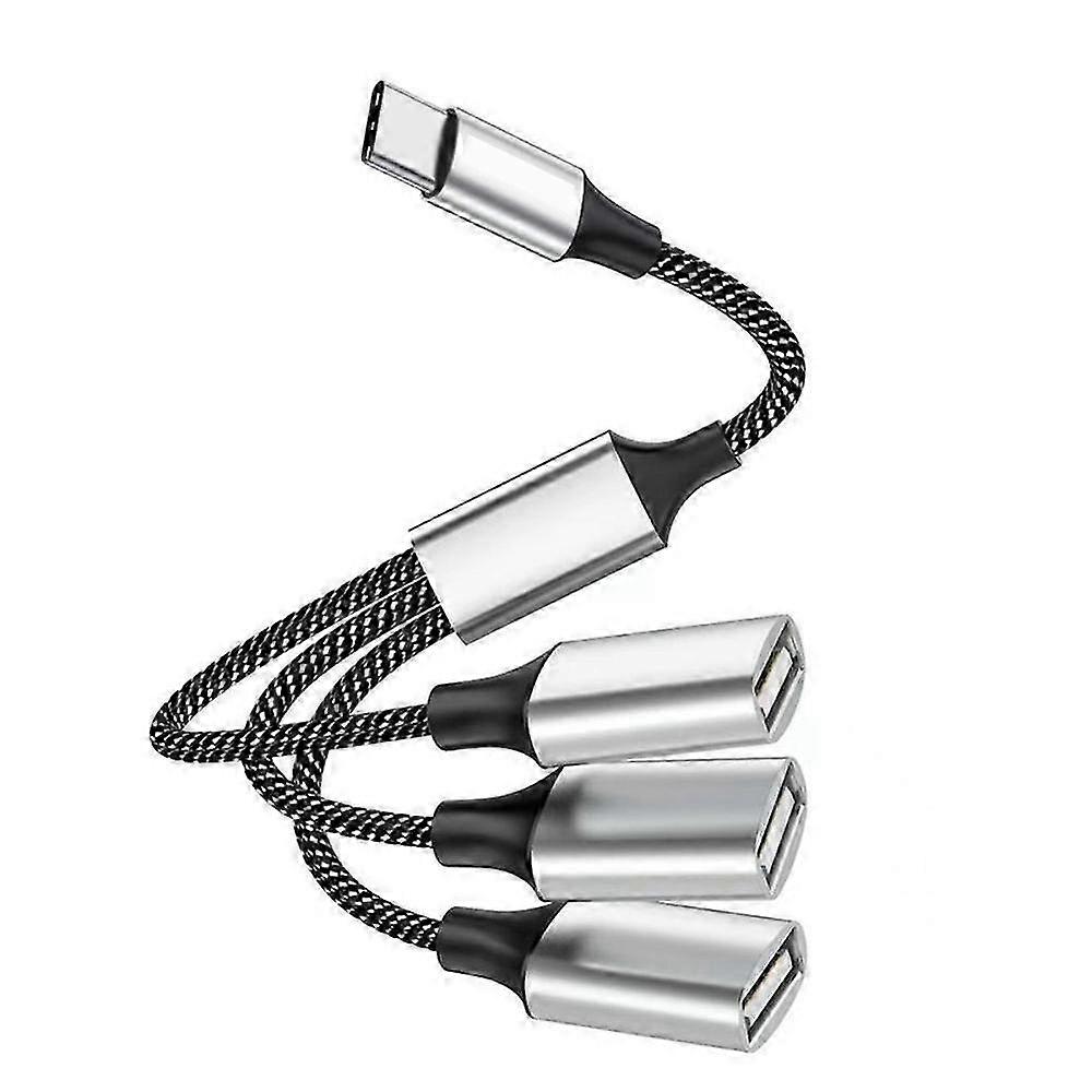 4-Port USB 2.0 Hub Adapter with OTG Function for PC, Laptop, and Tablet