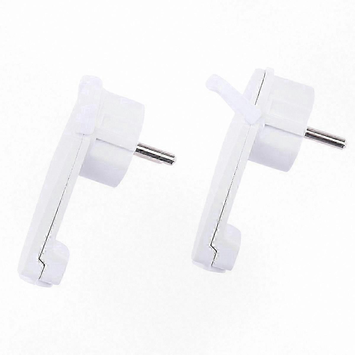 2-Pack Right Angle Flat Plug, 250V 16A EU Power Adapter Connector, White Schuko-Compatible Design