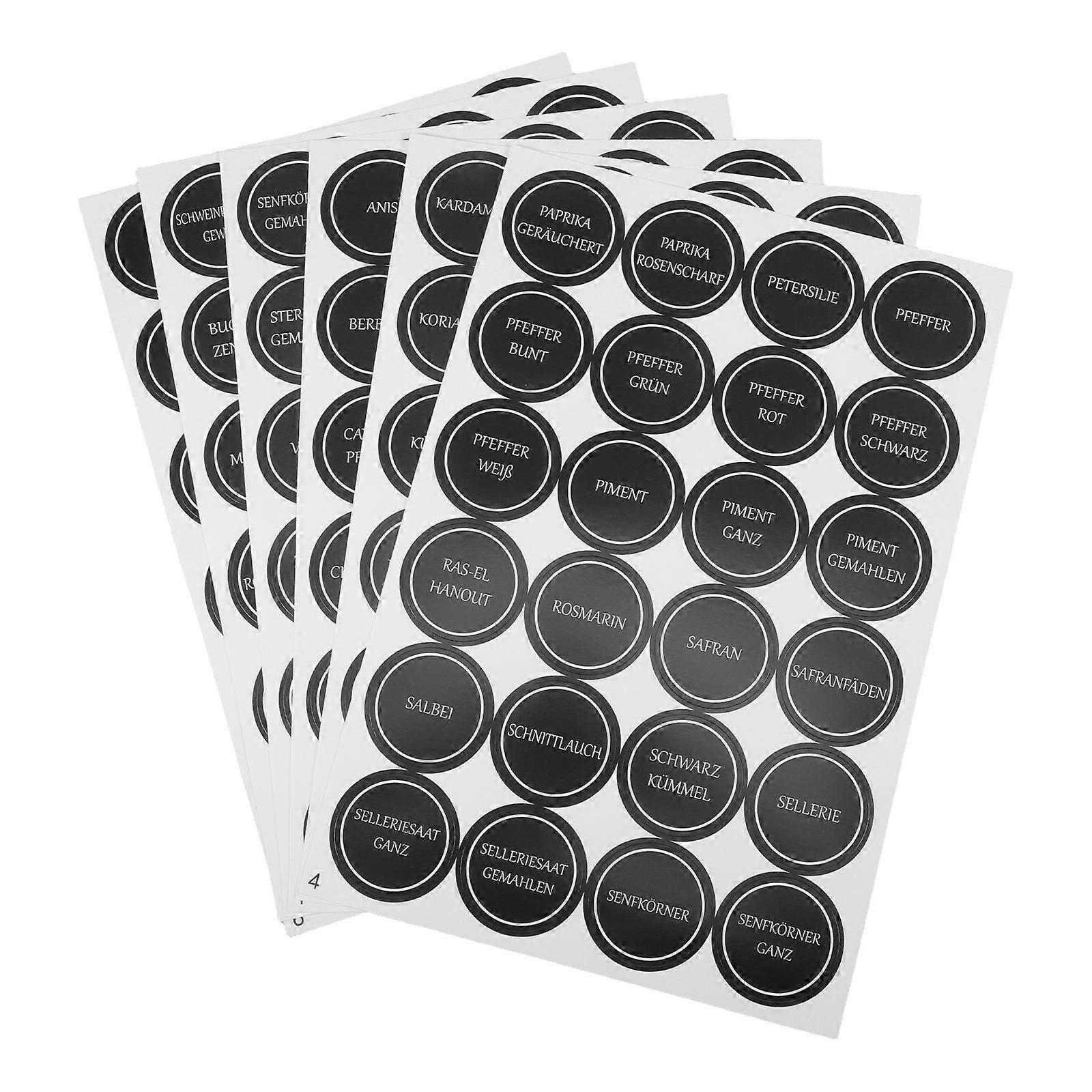 Spice Stickers Round Jar Labels for Kitchen Pantry 30 Sheets