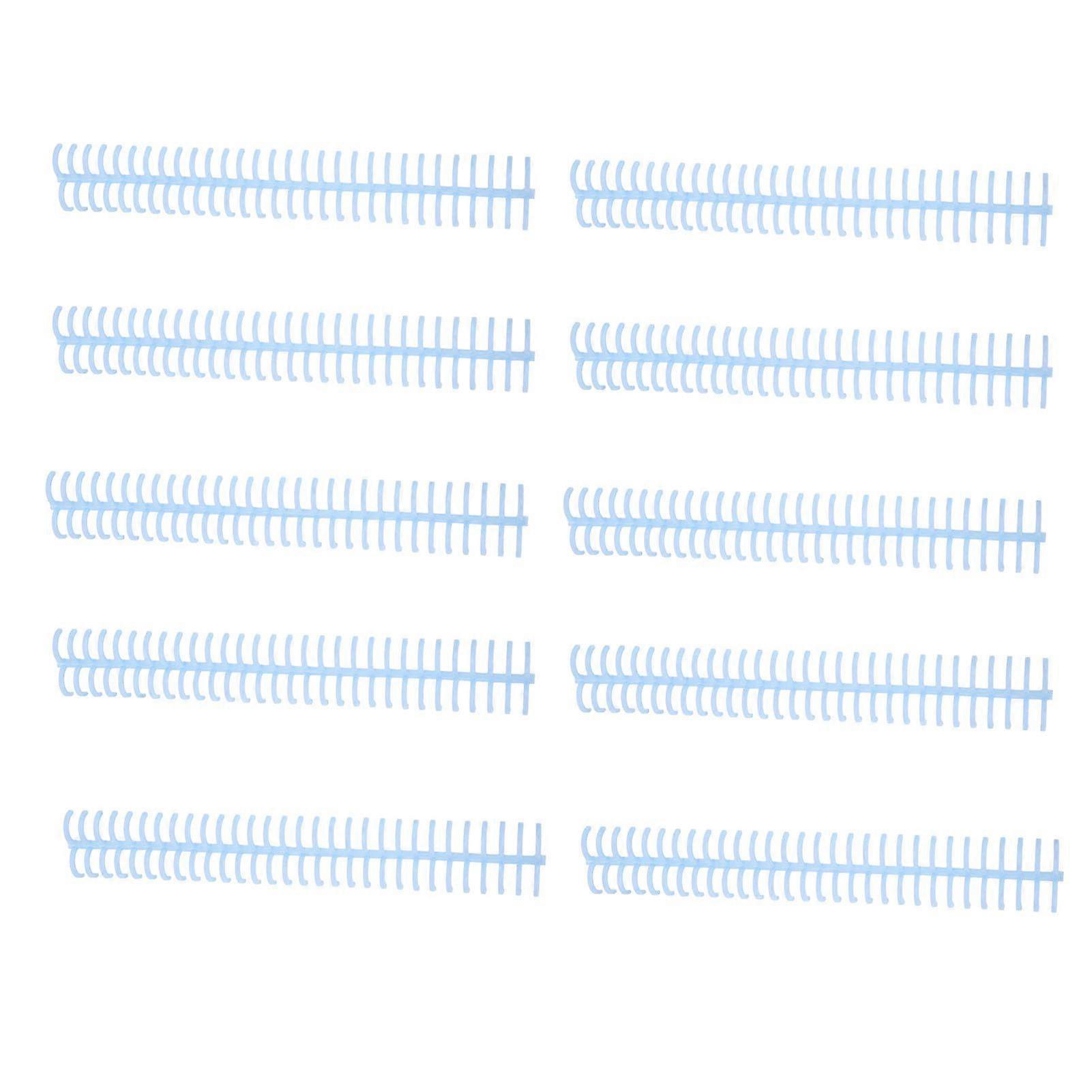 10Pcs Spiral Binding Coil 130 Sheet Capacity Spine Comb 30 Holes 16mm Diameter Set Kit Light Blue