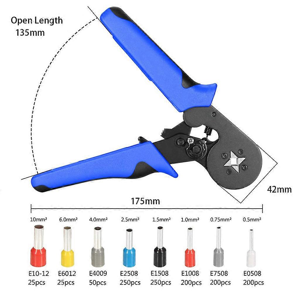 Ferrule Crimping Tool Kit Ferrule Crimper Plier 1200Pcs Wire Ferrules Ends Terminals