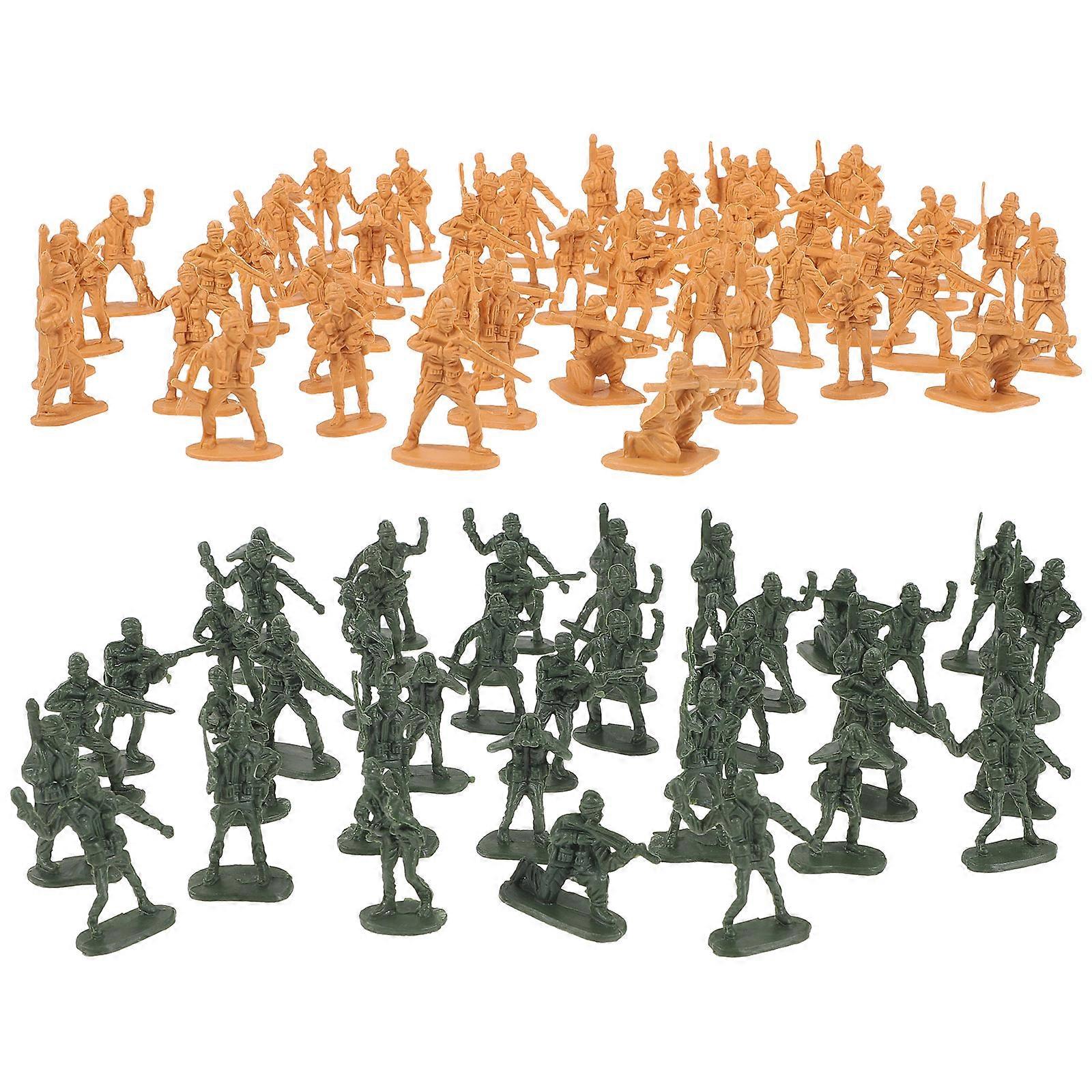 Mini Soldier Figures Human Figure Model Building Tabletop Display Plastic Assorted Color Realistic Scenery Filler 100Pcs