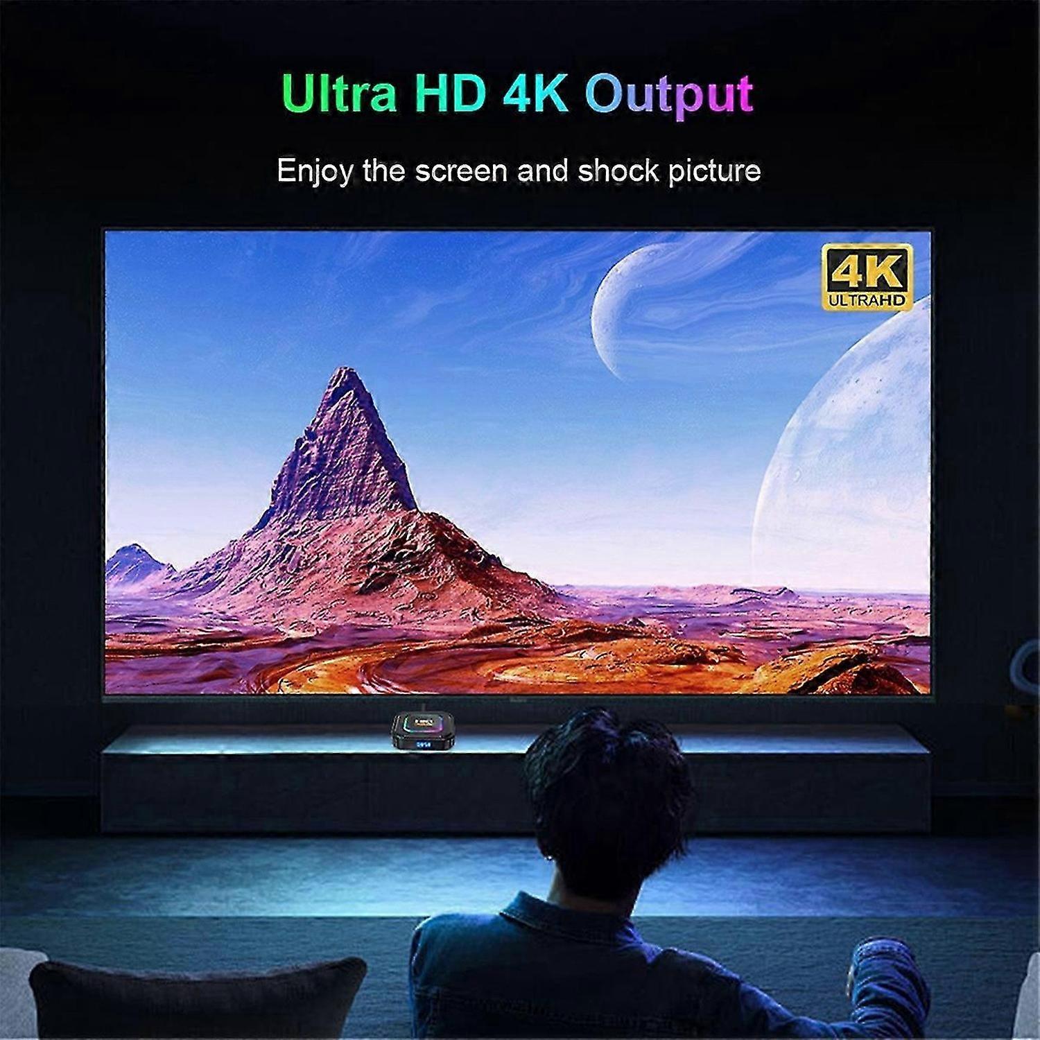 4+32G Smart TV Box Android 13 RK3528 HDR10 8K RGB Light BT AU Plug