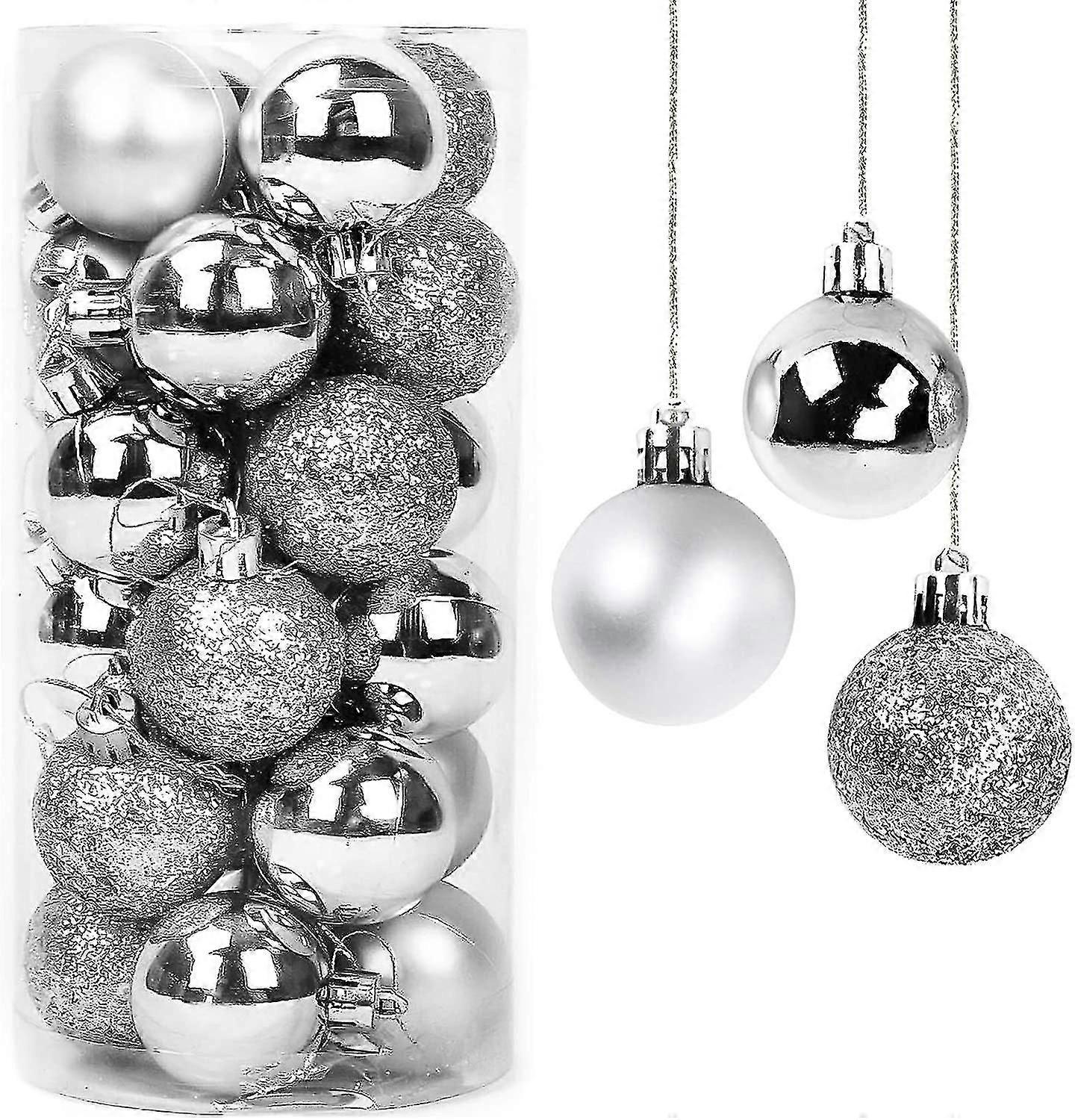 Christmas Tree Balls - Shiny And Matte Decorative Ornaments - Set Of 24 - Perfect For Christmas Decorations And Parties