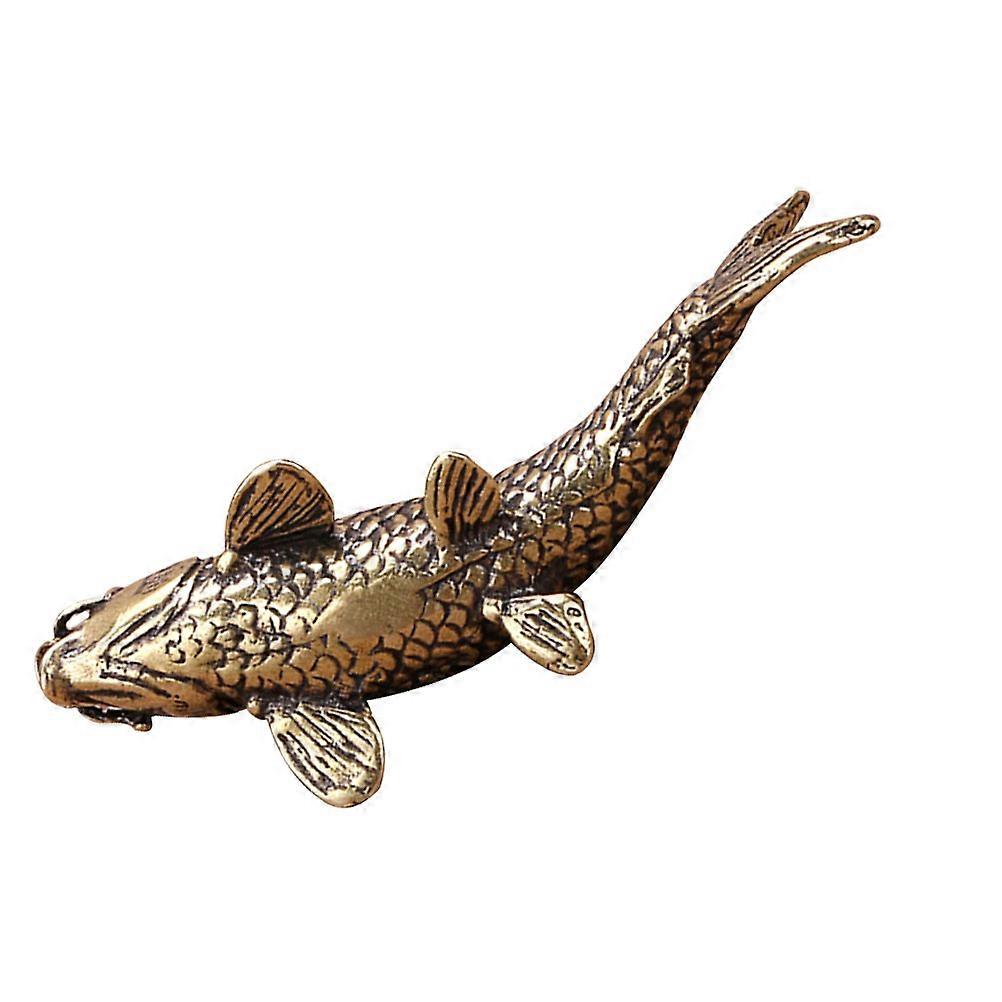 Copper Carp Model Ornament for Desktop Adornment Light Brown Decorative