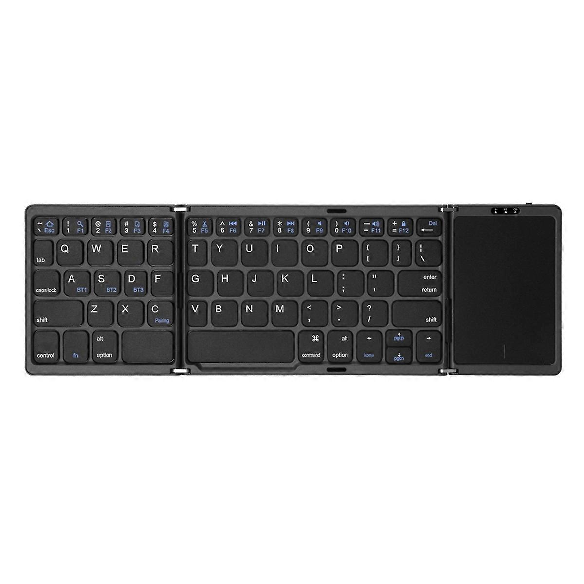 B089T Folding Keyboard with Trackpad for IOS and ,Black