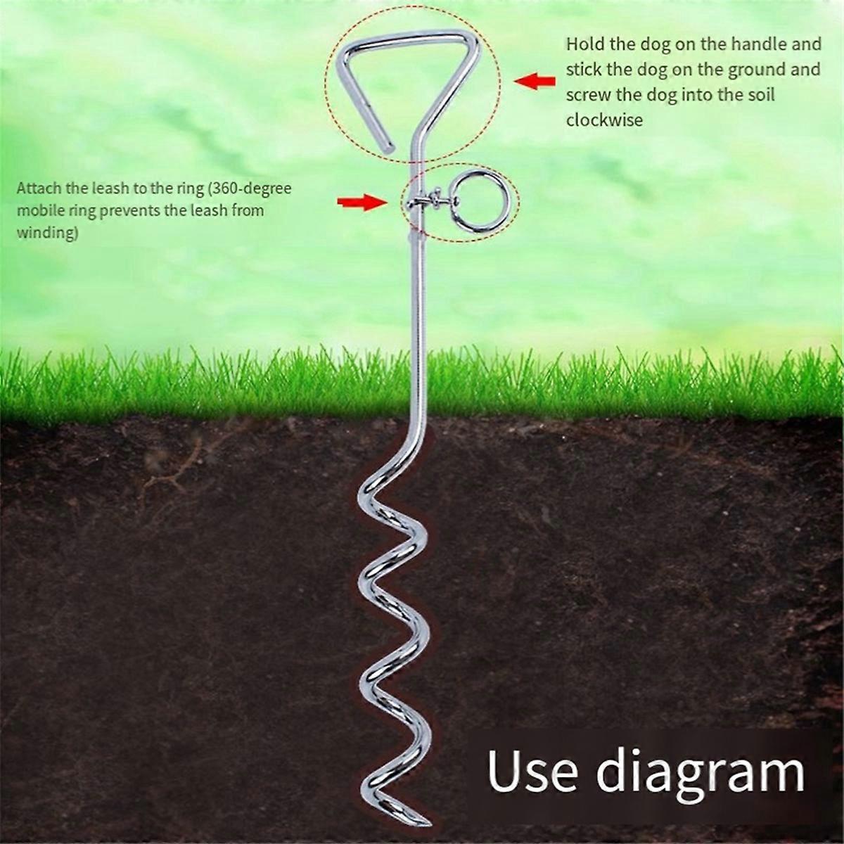 Dog Tie Out Cable and Stake, 10m Outdoor Dog Leash for Runnin,Camping