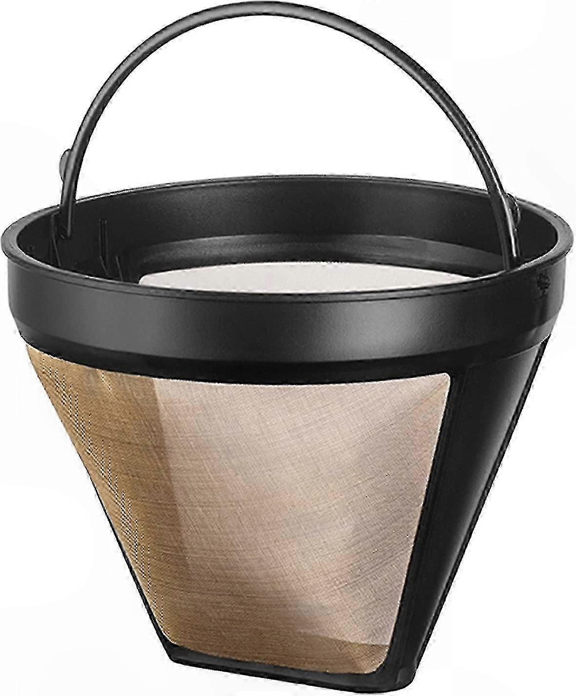 Gold-Tone Permanent Reusable Coffee Filter for Drip Machines