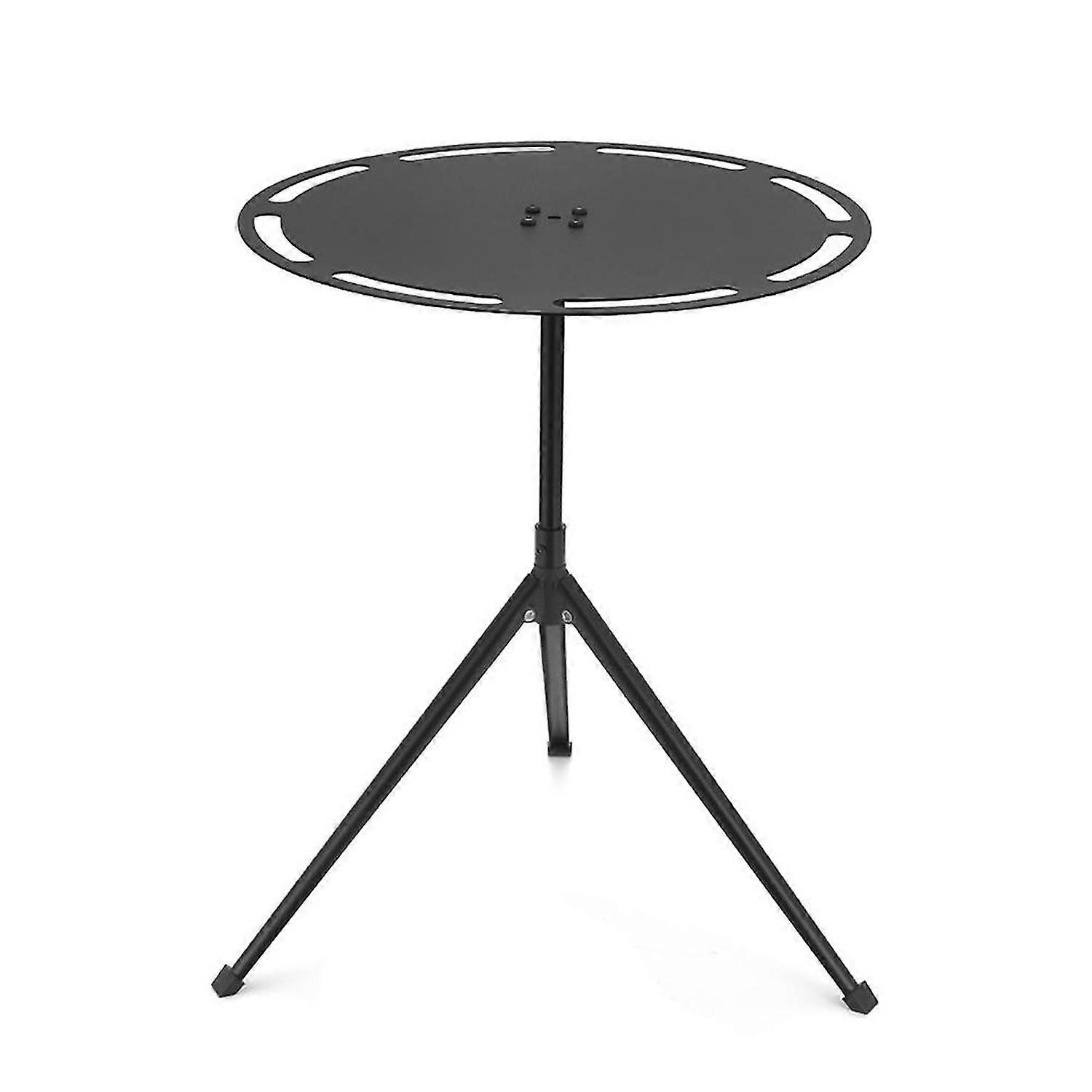 Round Camping Table with Hanging Hole Multifunctional Non-Slip Side Desk for Garden Picnic