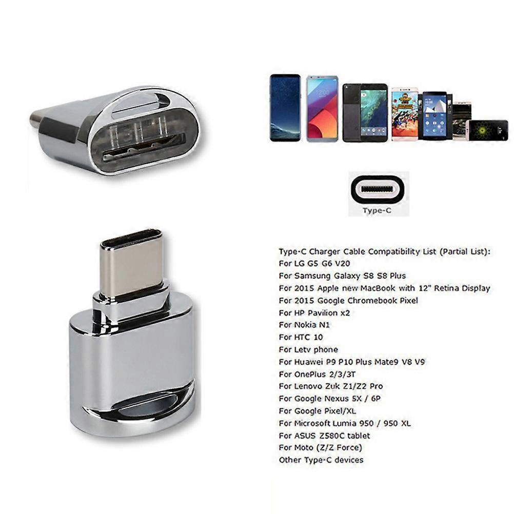 USB Type C Adapter Type-C Otg Adapter for Phone Use Silver Color