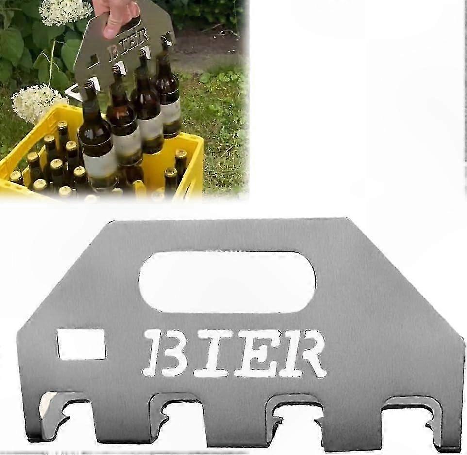 4-in-1 Stainless Steel Beer Opener & Carrier | Durable Bottle Opener Tool for Parties