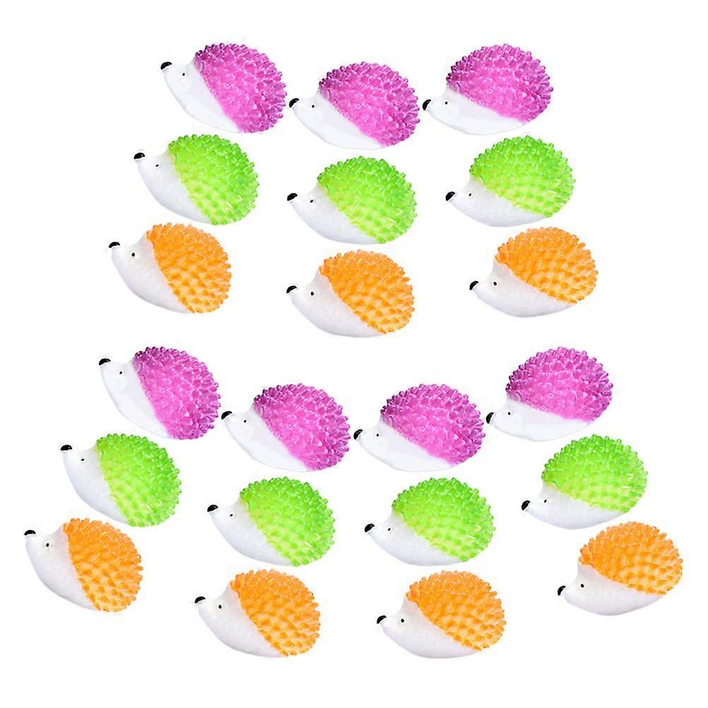 Mini Resin Hedgehog Figurines for Lawn Decor Cartoon Style 21Pcs Set