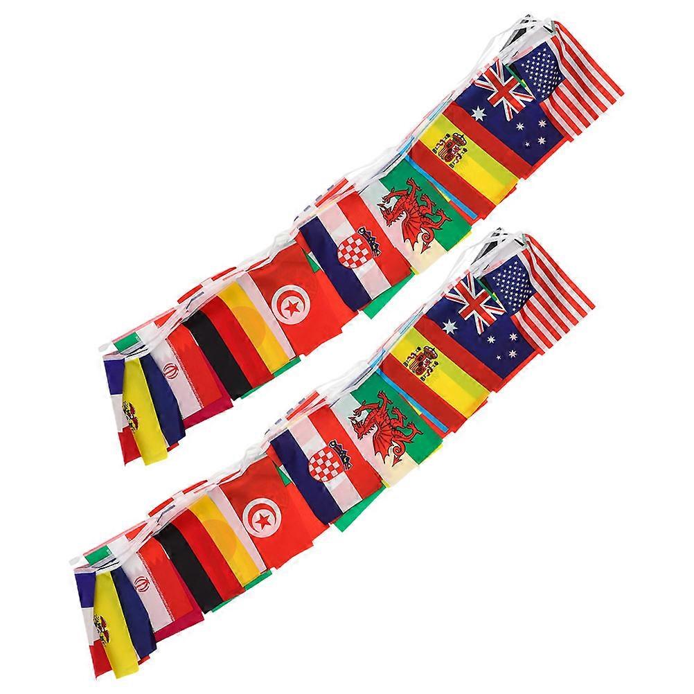 Country Flags String Flag Bunting for Football Match 8Pcs Banner