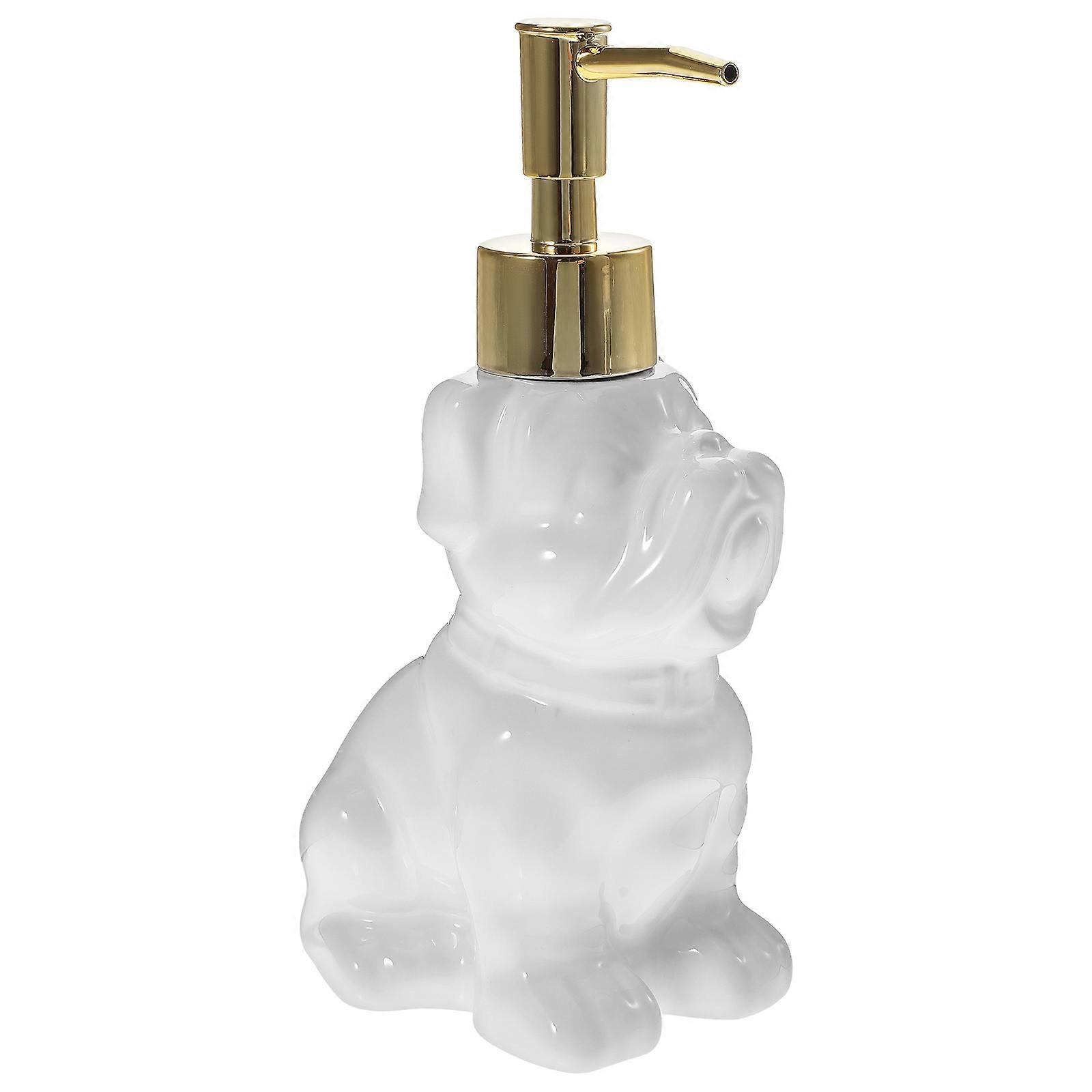 Cute Soap Dispenser Ceramic Dog Shape for Lotion Storage 4Pcs