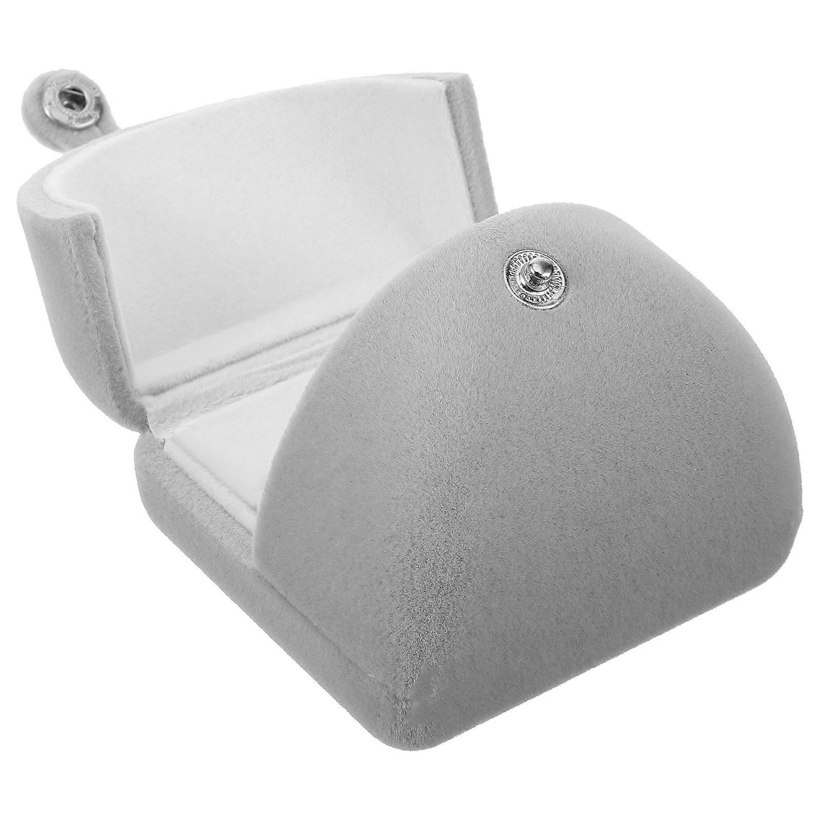2Pcs Sophisticated Grey Ring Box For Proposal Storage Organized Display Perfect For Wedding Ceremony