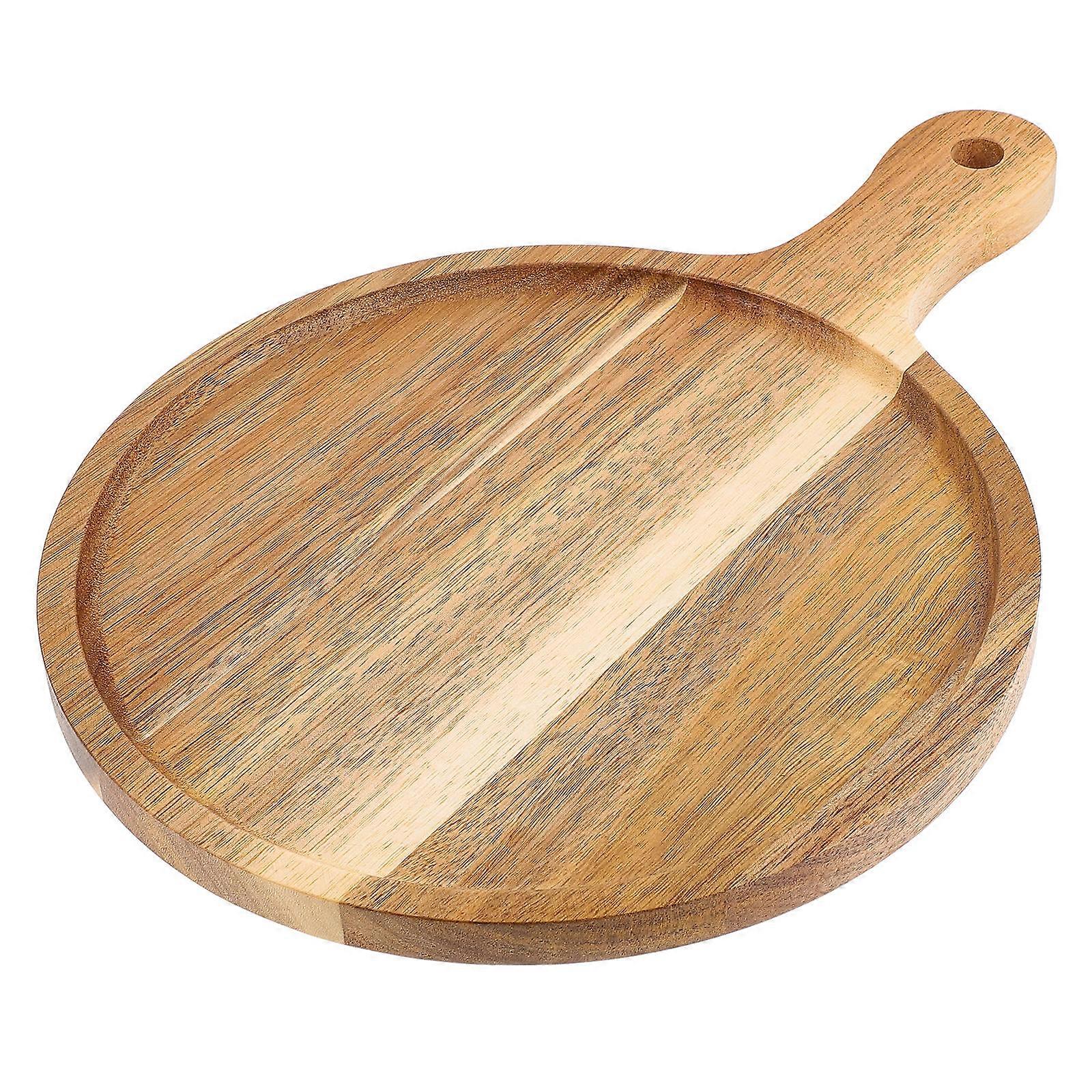 Pizza Wooden Plate Light Brown for Home Use with Versatile Food Placement