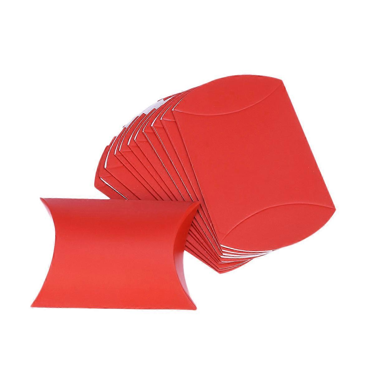 Wedding Party Favor Boxes Red 12Pcs Pillow Shaped For Small Gifts And Candies