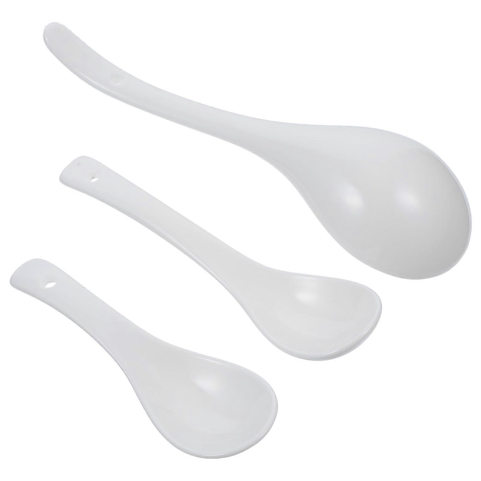 12 Pcs Multi-Functional Food Spoons Ceramic Dinner Spoons Ideal For Meal Or Soup Simple Design Suitable For Household Users