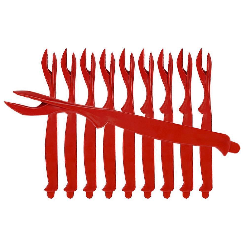Creative Design Crab Fork Kitchen Tools For Family Use Shark Shape Floating Effect Peeling Shrimp 10Pcs