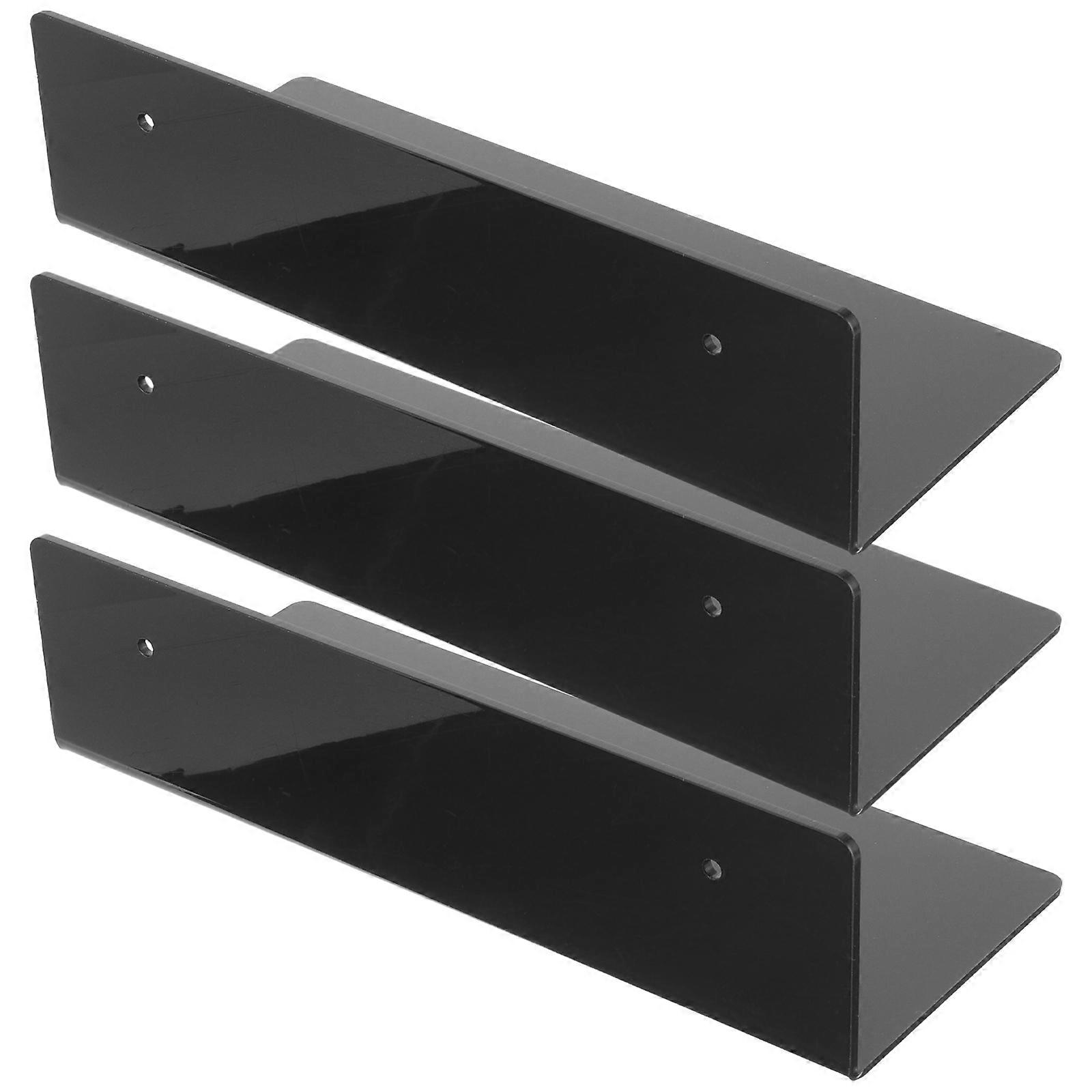 Acrylic Wall Shelf 6 Pcs Simple Design Rectangular Wall Storage For Home Office Bathroom Display