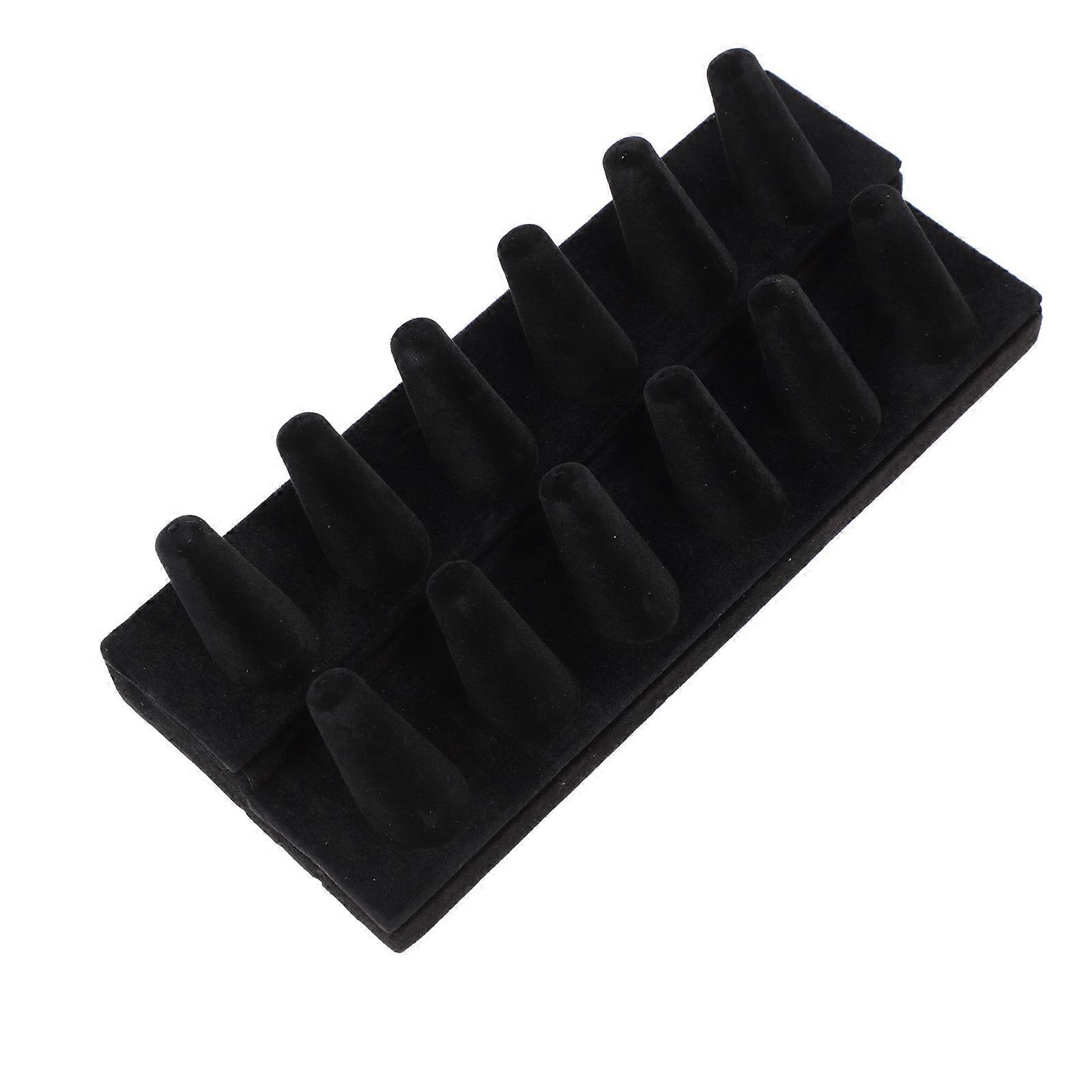 Showcase Display Stand Decorative Display Stand for Holding 2Pcs Black Rings