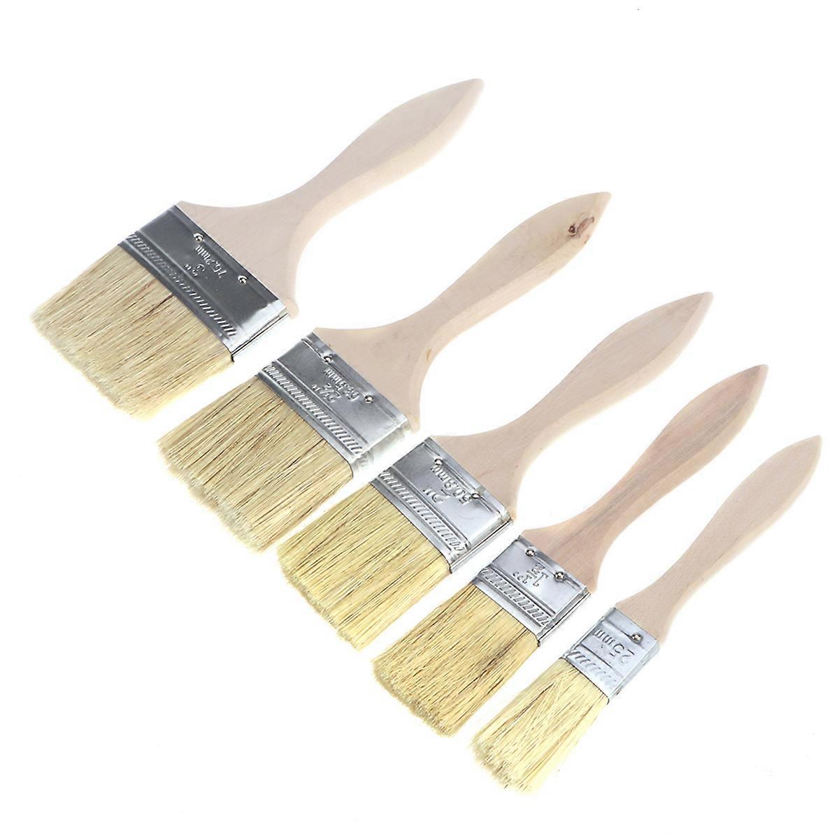 Paint Brush 3Sets with Wooden Handle Bristle Brushes for Painting Use