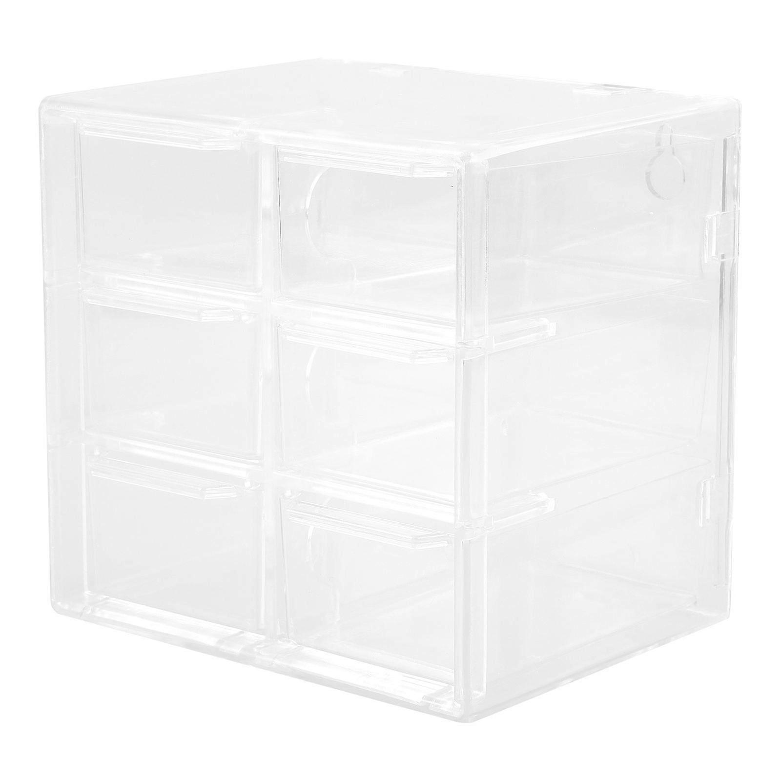 Clear Acrylic Contact-Lens Storage Box with Drawer Design 4Pcs Set