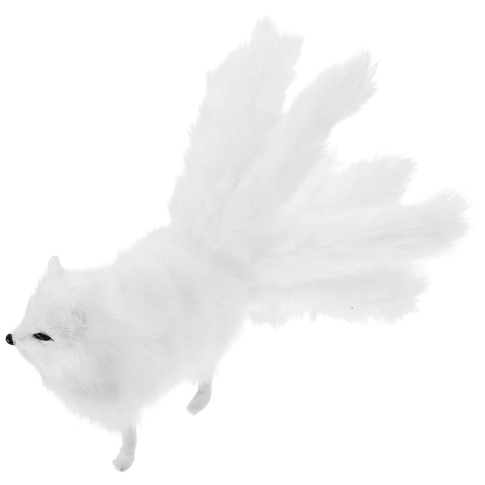 Lovely Animal Ornament Plush Fox-Shape Model for Kids Playing 2Pcs Toy