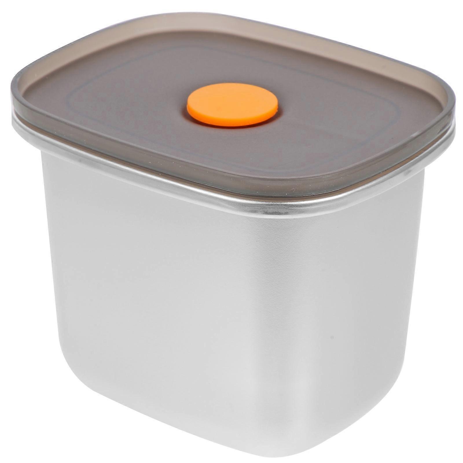Refrigerator Food Sealing Case 550ml Leakproof Storage Box Silver Color Ideal For Picnic 1Set