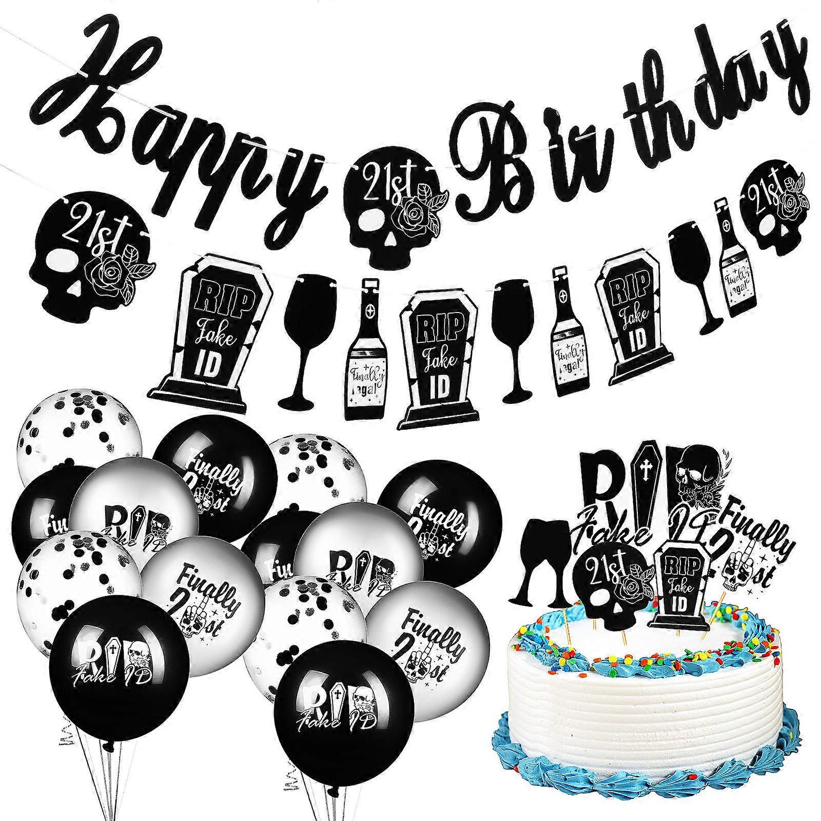 21st Birthday Party Decoration Black Balloon Set 2 Sets For Adults Celebration With Atmosphere Creation